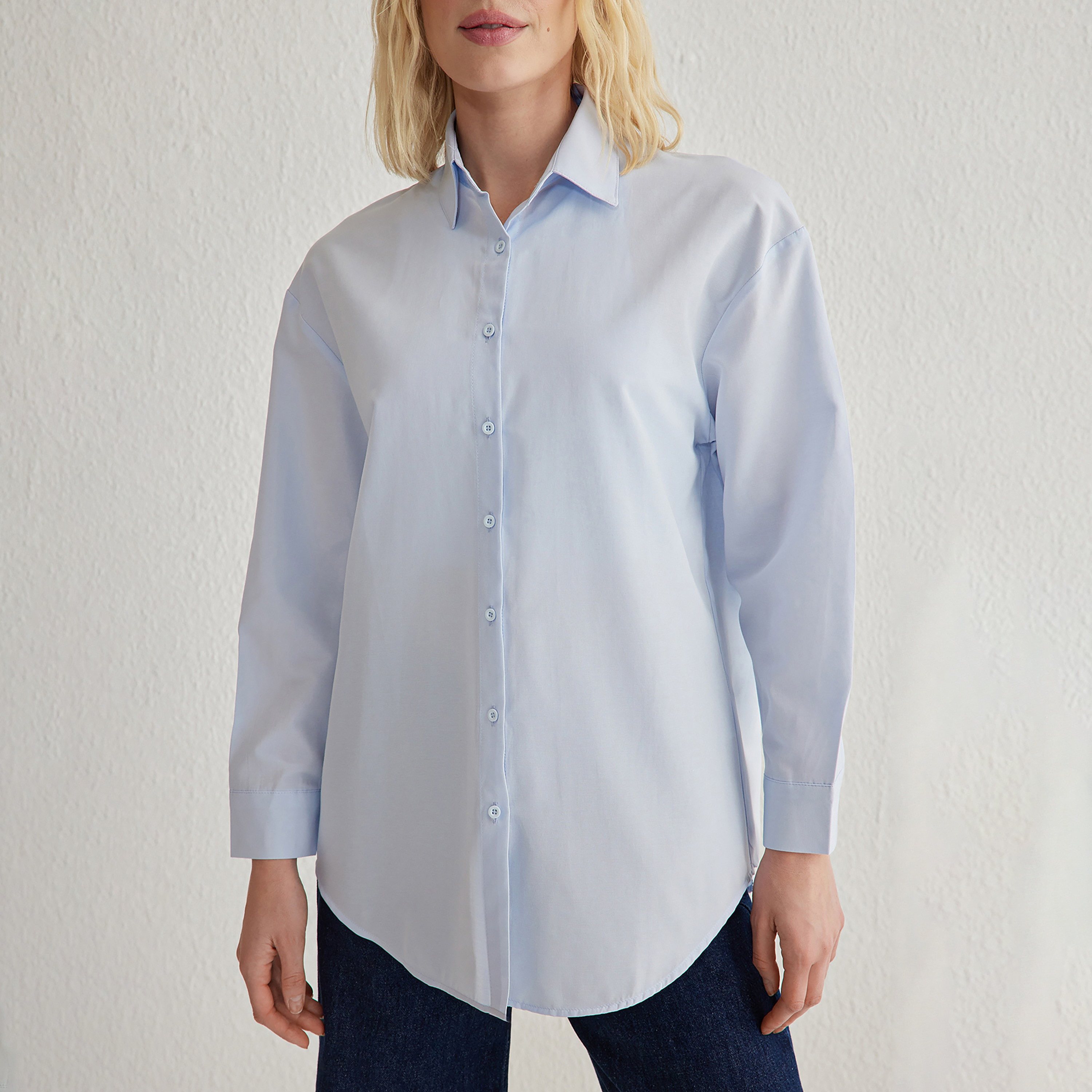 قميص حريمي بياقة مدببة وأكمام مسدلة من تريندyولميلا-women-clothing-shirtsandblouses-shirts-image-4