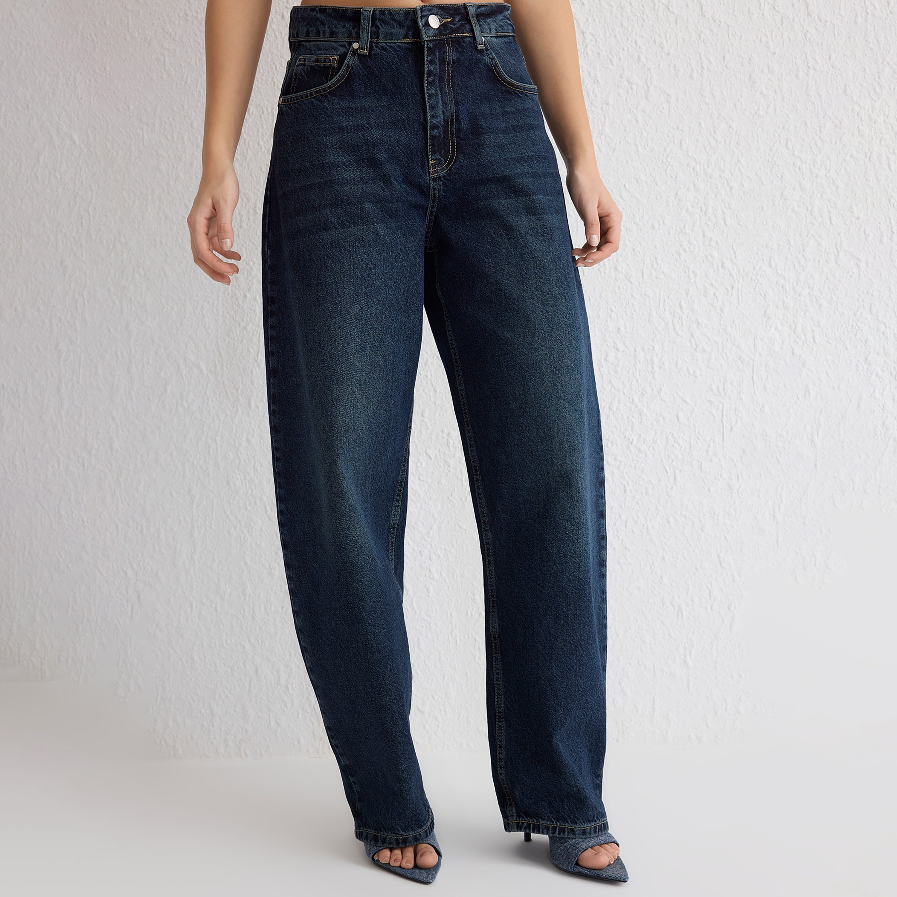 Trendyolmilla Cotton Women's Barrel Leg Jeans-women-clothing-jeans-image-1