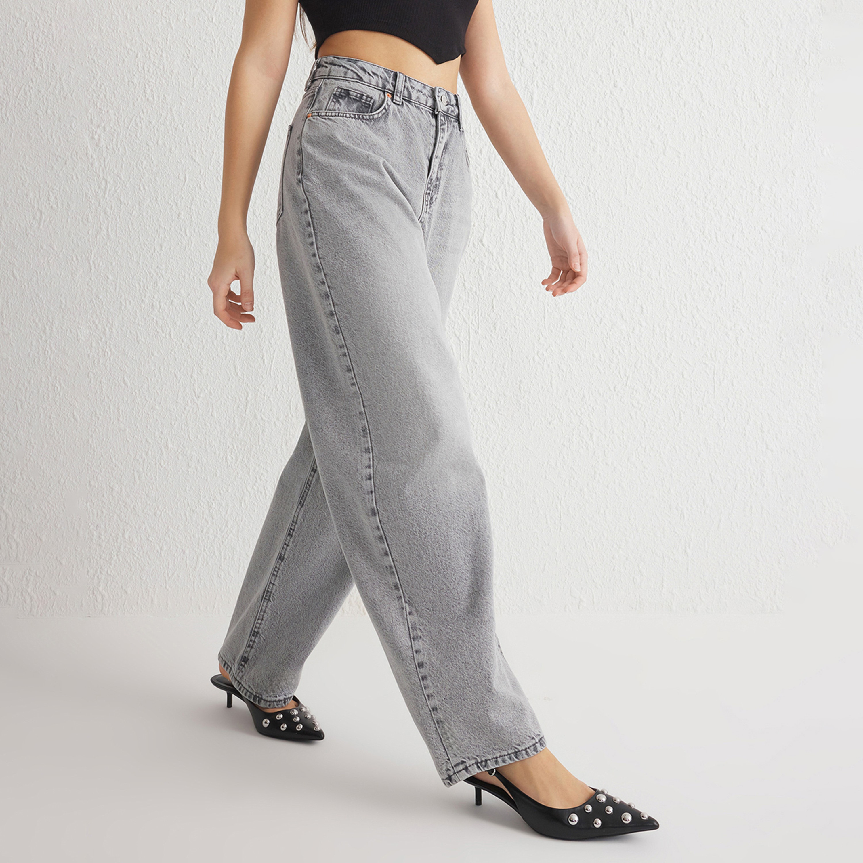 Trendyolmilla Cotton Women's Barrel Leg Jeans-women-clothing-jeans-image-3