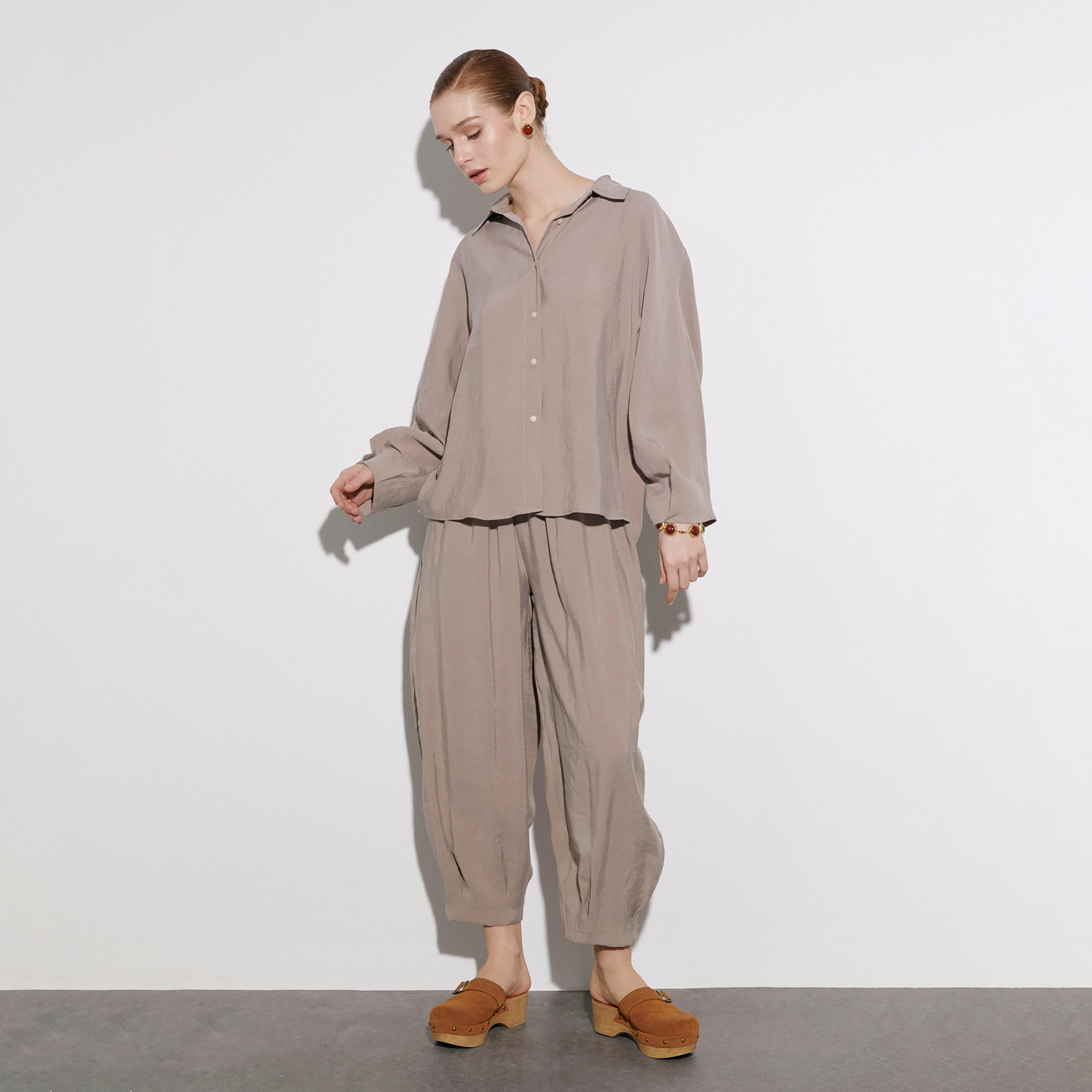Trendyolmilla Collared Women's Shirt & Trousers Set-women-clothing-coordsets-image-1