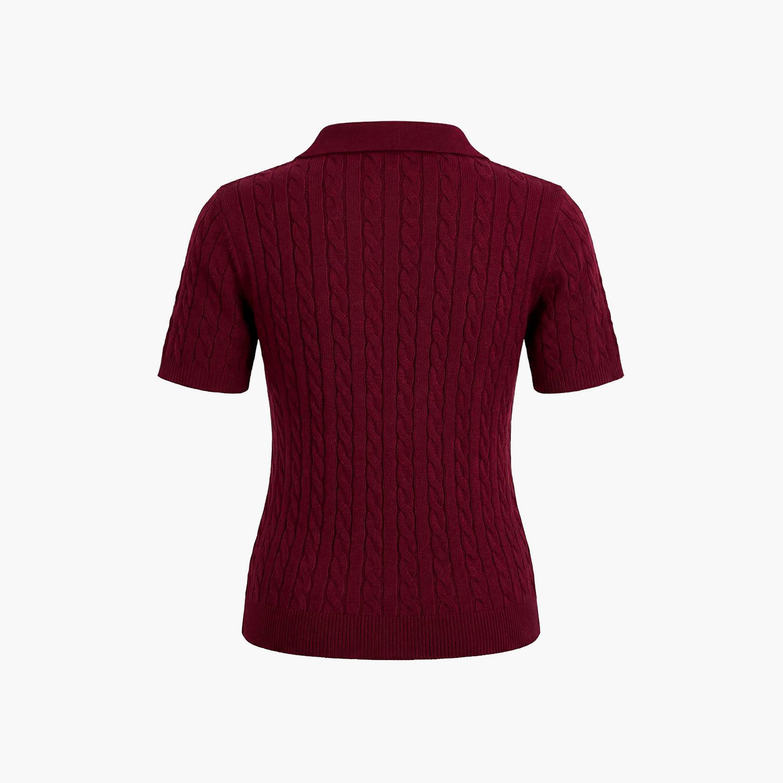 Trendyolmilla Cable Knit Collared Women's Knitted Top-women-clothing-shirtsandblouses-blouses-image-5