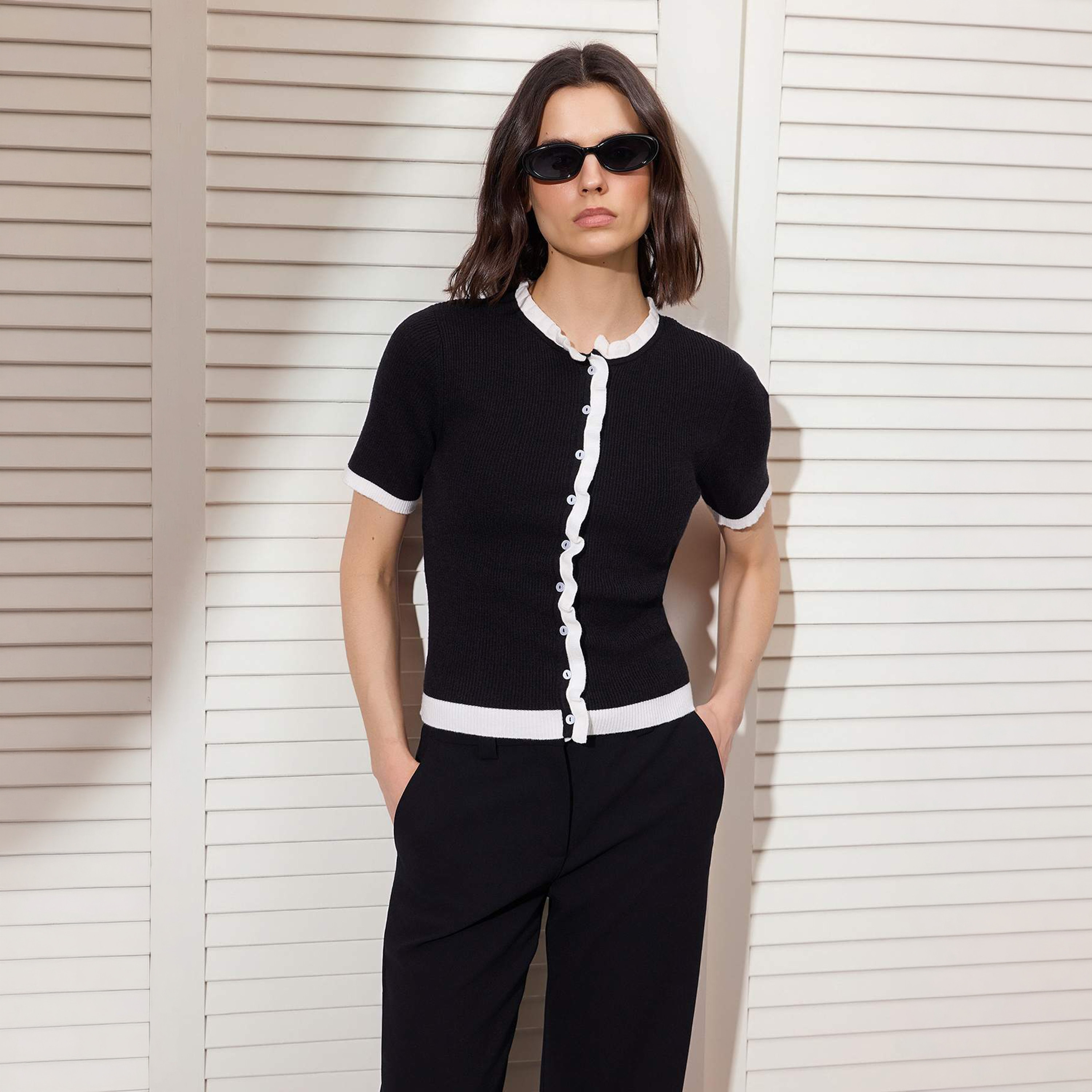 Trendyolmilla Black Women's Knitted Top-women-clothing-shirtsandblouses-blouses-image-1