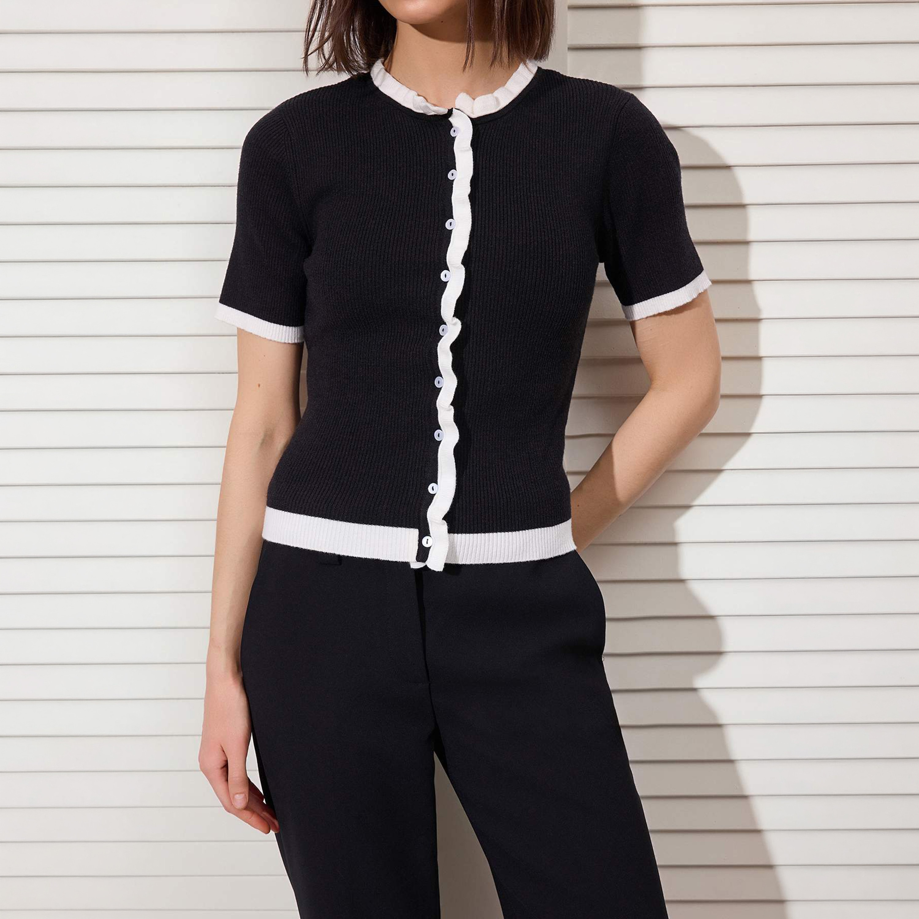 Trendyolmilla Black Women's Knitted Top-women-clothing-shirtsandblouses-blouses-image-3