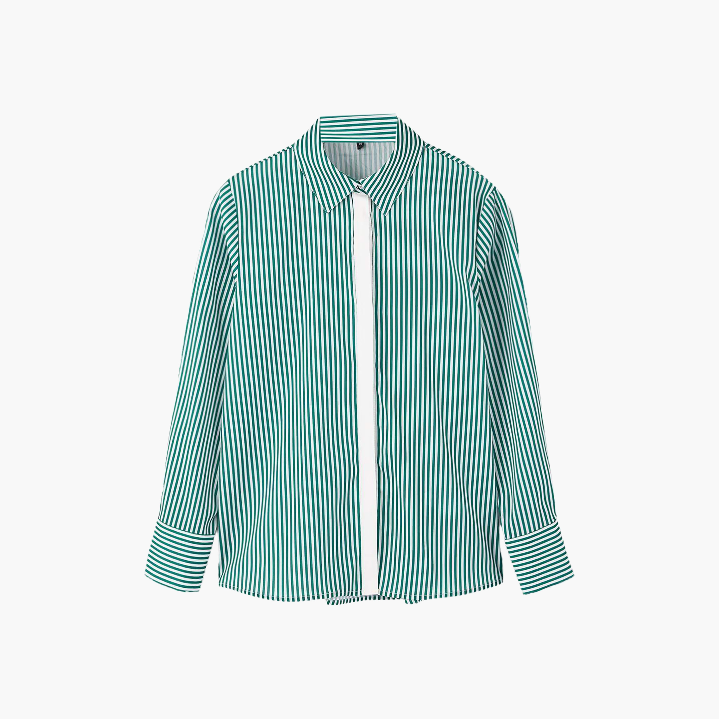 Green Striped Collared Women's Shirt-women-clothing-shirtsandblouses-shirts-image-7