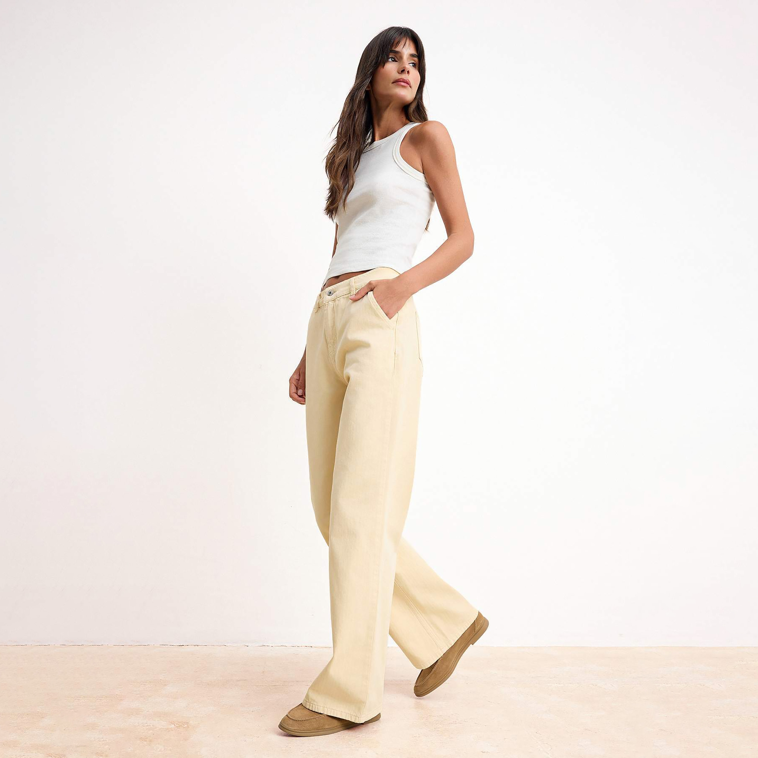 جينز حريمي مستقيم قطن بلون الحجر من ترendyol-women-clothing-jeans-image-2
