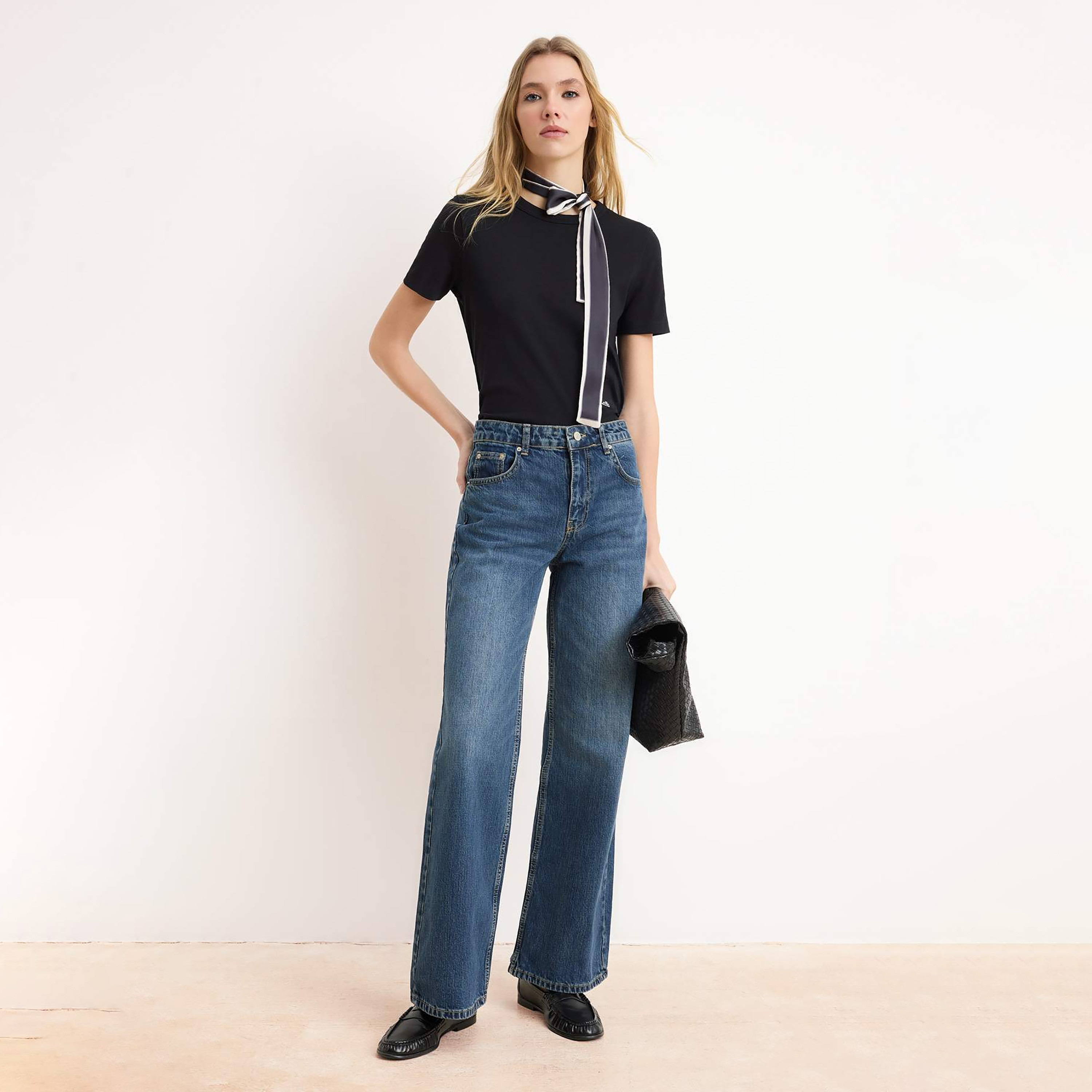 Trendyolmilla Blue Cotton Women's Straight Jeans-women-clothing-jeans-image-2