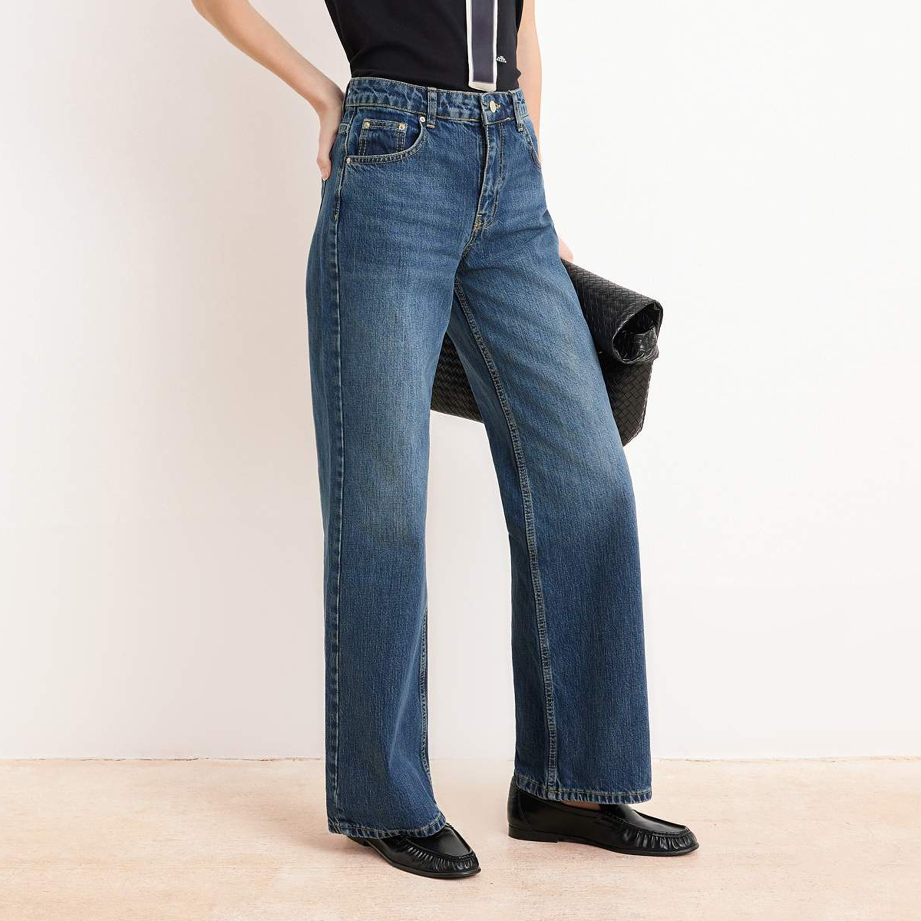 Trendyolmilla Blue Cotton Women's Straight Jeans-women-clothing-jeans-image-3