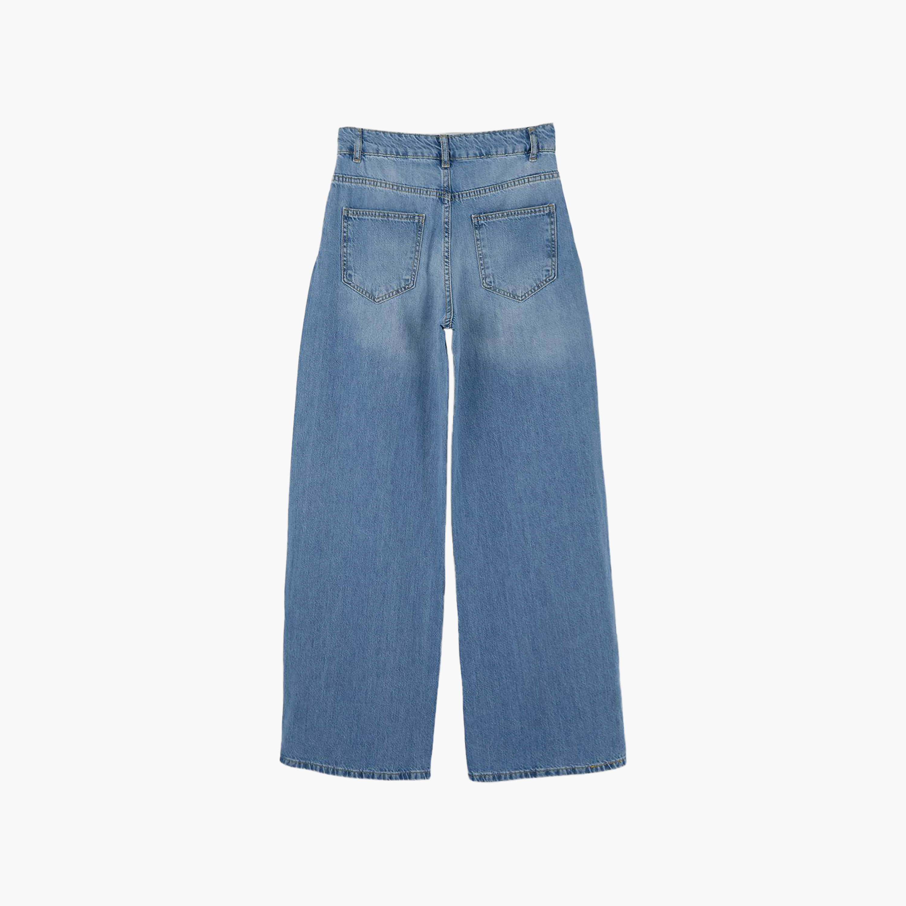 Blue Cotton Wide Leg Women's Jeans-women-clothing-jeans-image-5