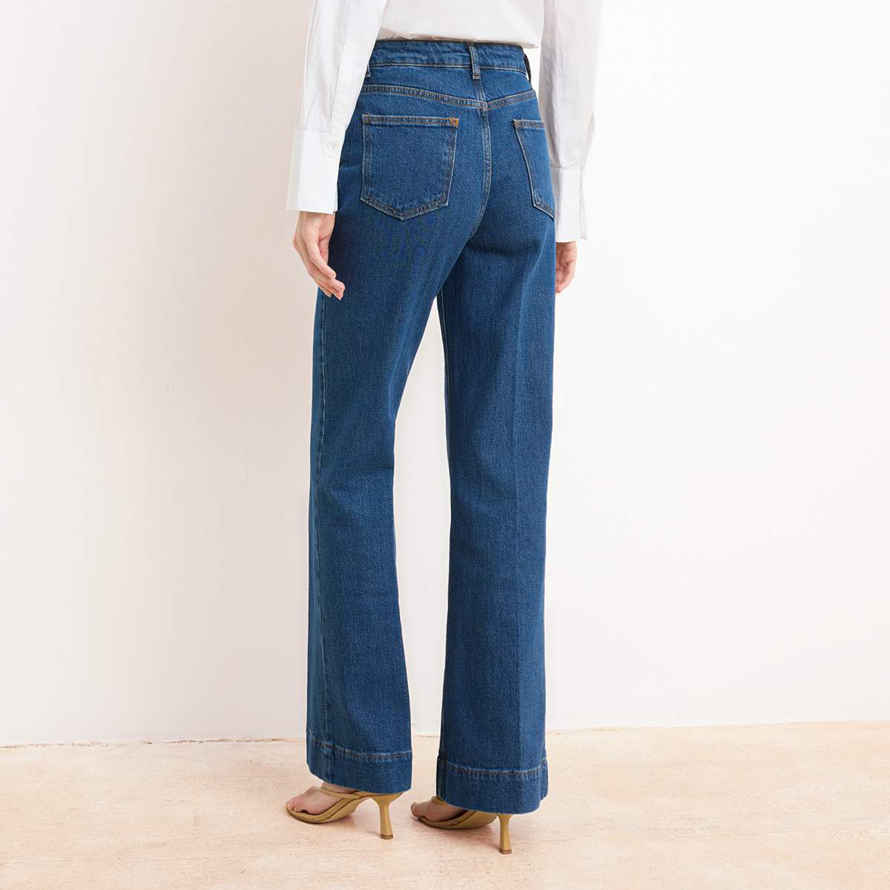 Blue Wide Leg Women's Jeans-women-clothing-jeans-image-4
