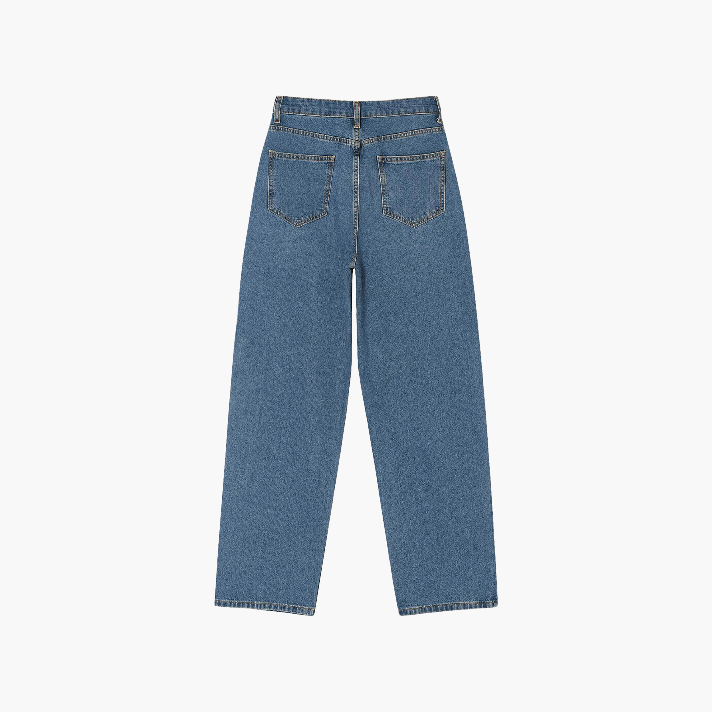 Trendyolmilla Blue Cotton Women's Straight Leg Jeans-women-clothing-jeans-image-5
