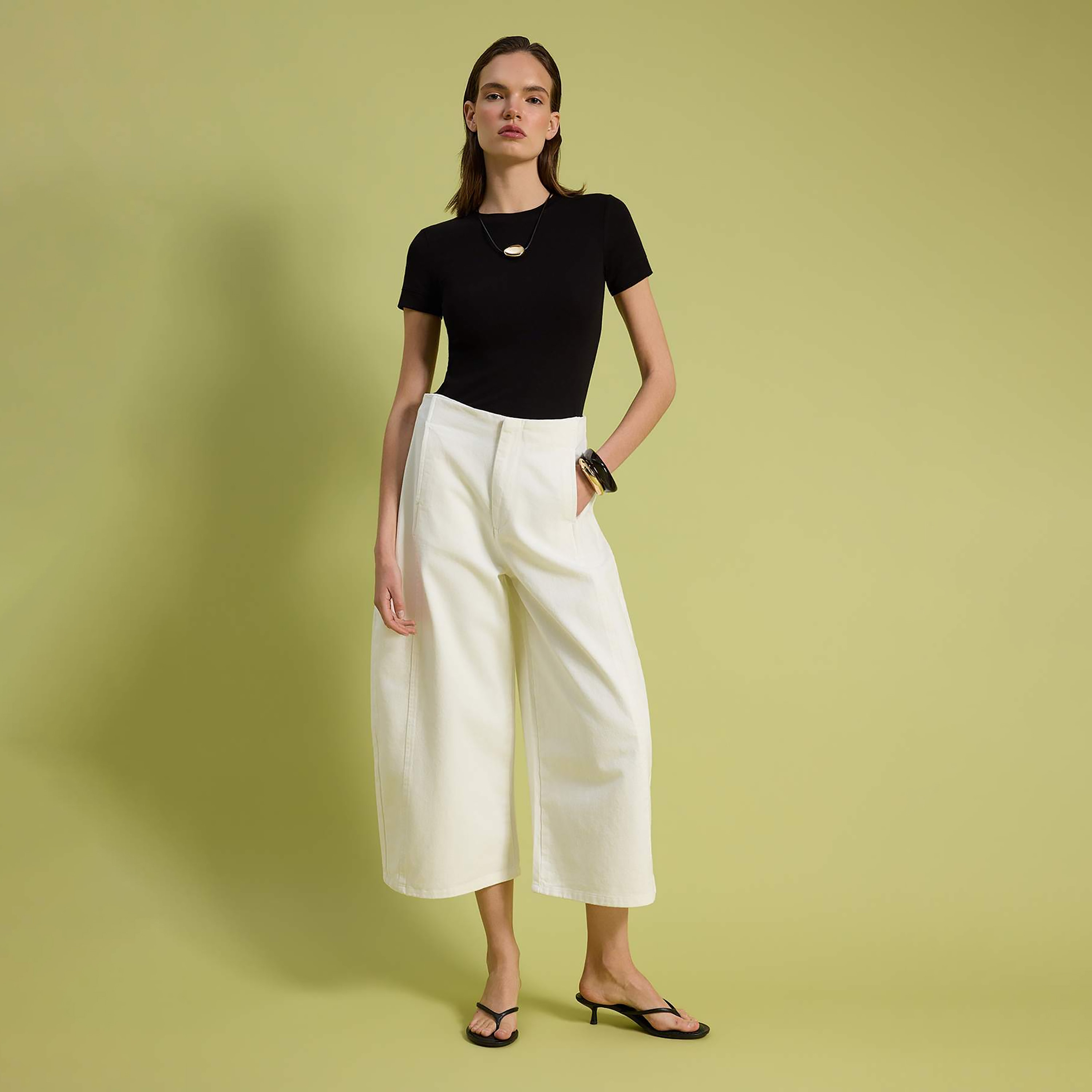 Trendyolmilla White Cotton Women's Barrel Leg Jeans-women-clothing-jeans-image-2