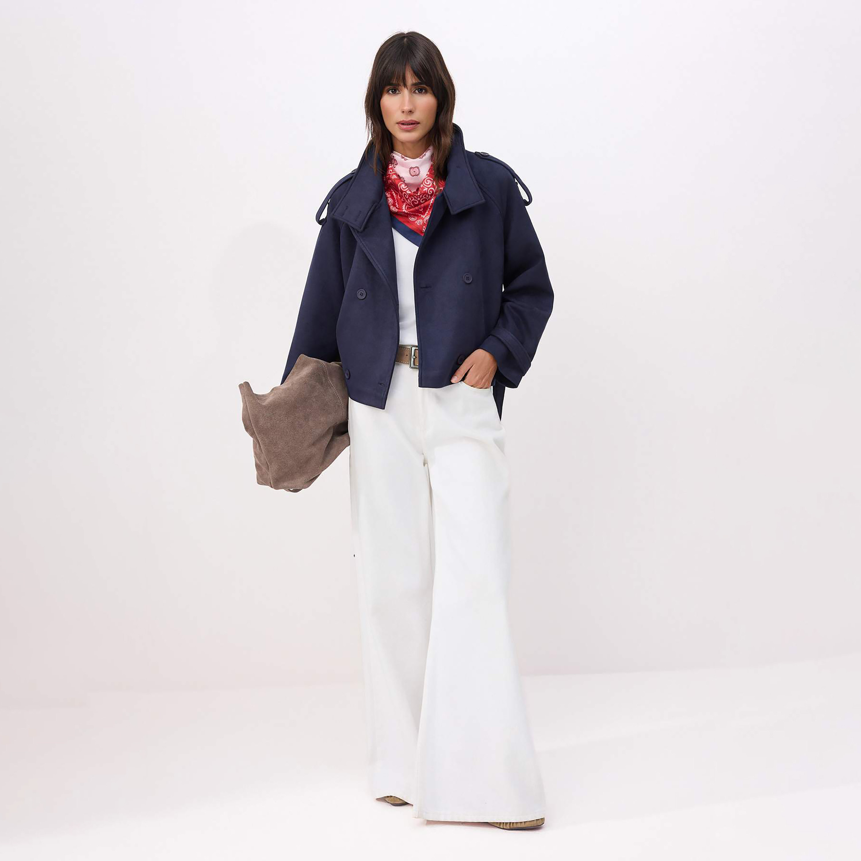 جاكيت ترنش حريمي بياقة قمعية وأكمام رجلان من ترينديول ميلا-women-winterwear-coatsandjackets-coats-image-2