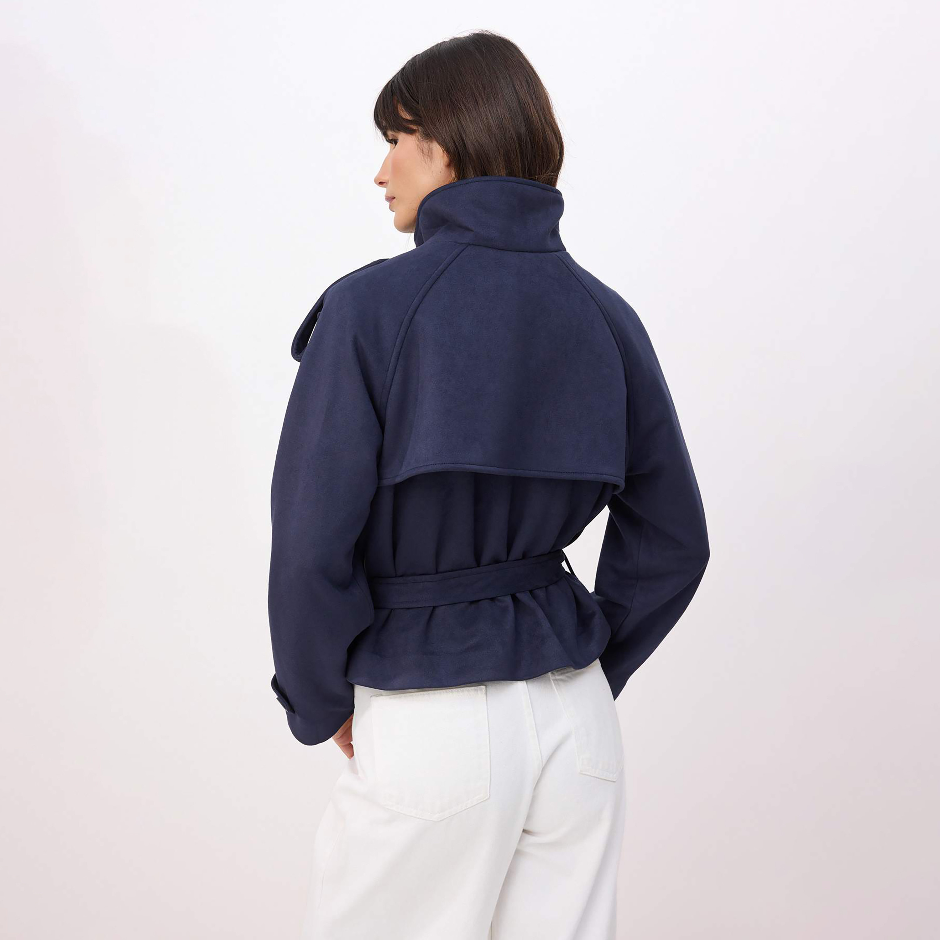 جاكيت ترنش حريمي بياقة قمعية وأكمام رجلان من ترينديول ميلا-women-winterwear-coatsandjackets-coats-image-3