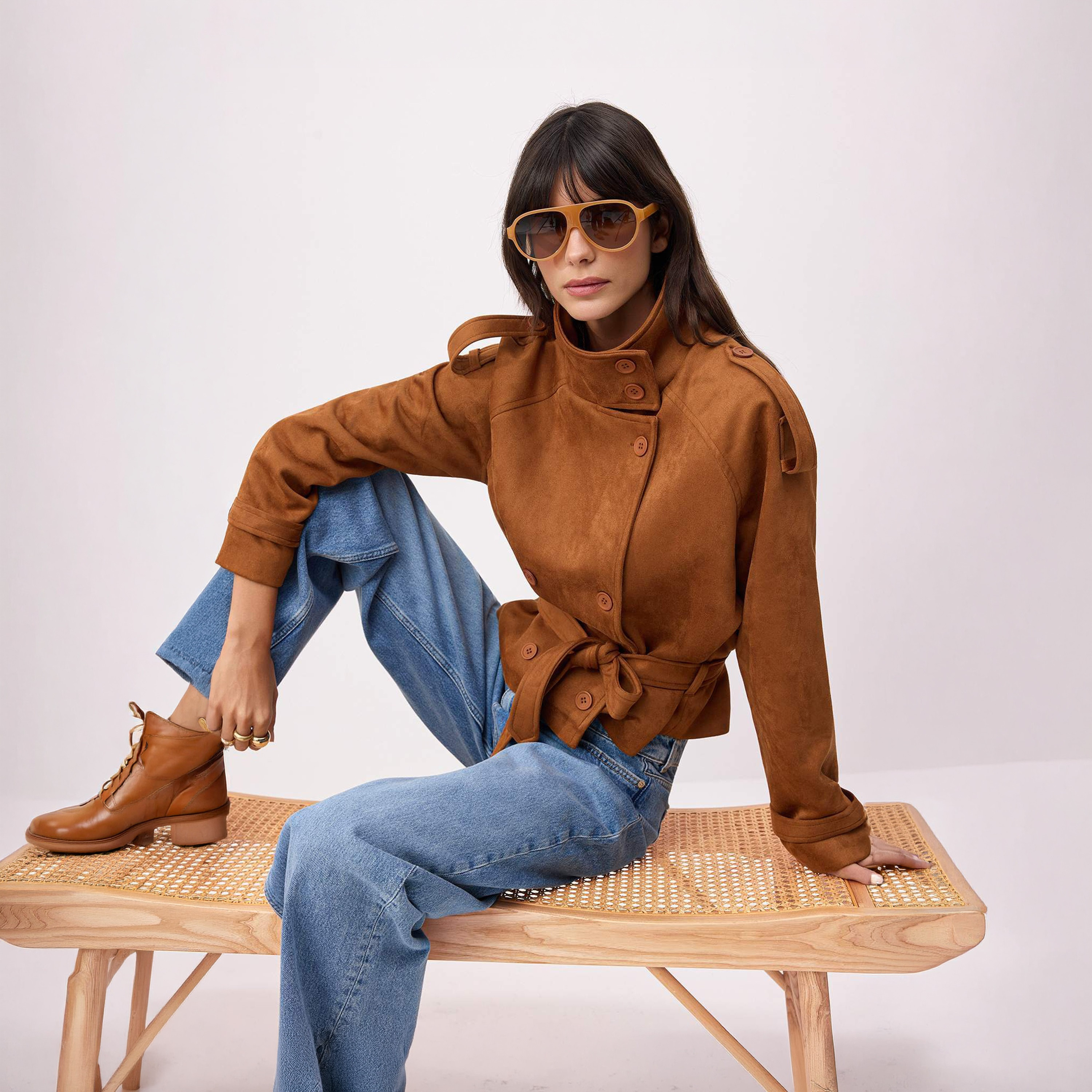 جاكيت ترنش حريمي بياقة قمعية وأكمام رجلان من ترينديول ميلا-women-winterwear-coatsandjackets-coats-image-2