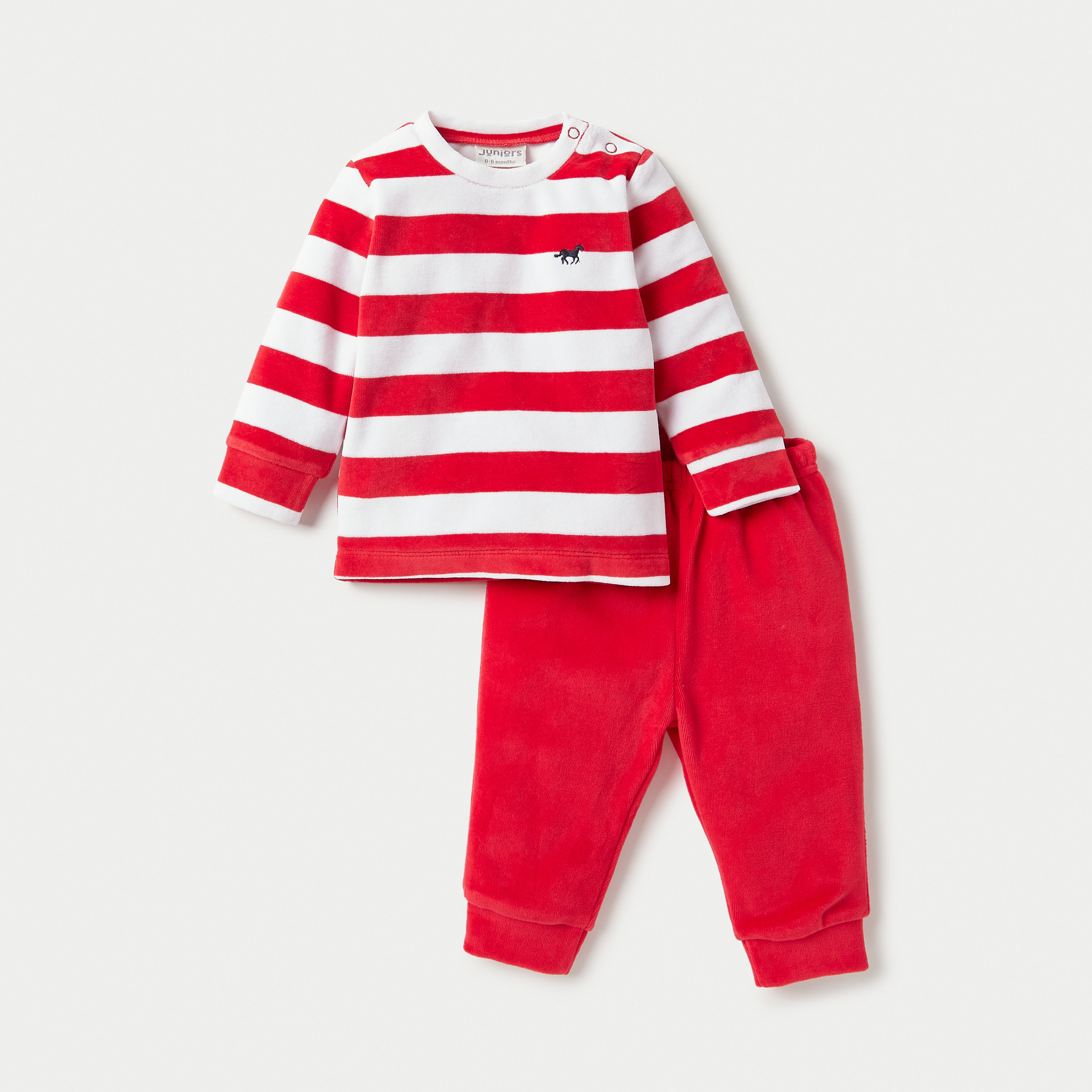 Juniors Striped Long Sleeves T-shirt and Pyjama Set-baby-boys-clothing-nightwear-pyjamasets-image-1