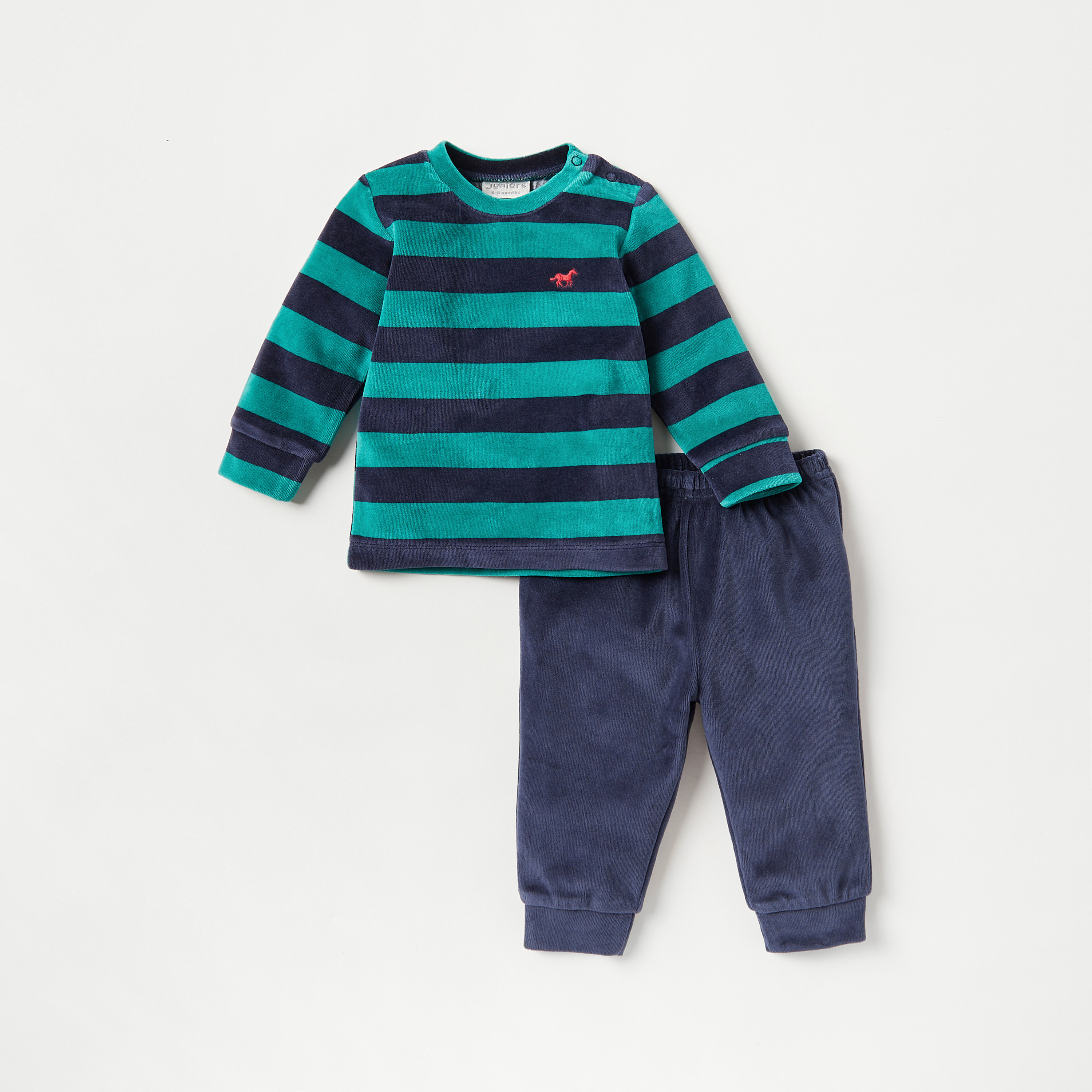 Juniors Striped T-shirt and Pyjama Set-baby-boys-clothing-nightwear-pyjamasets-image-1