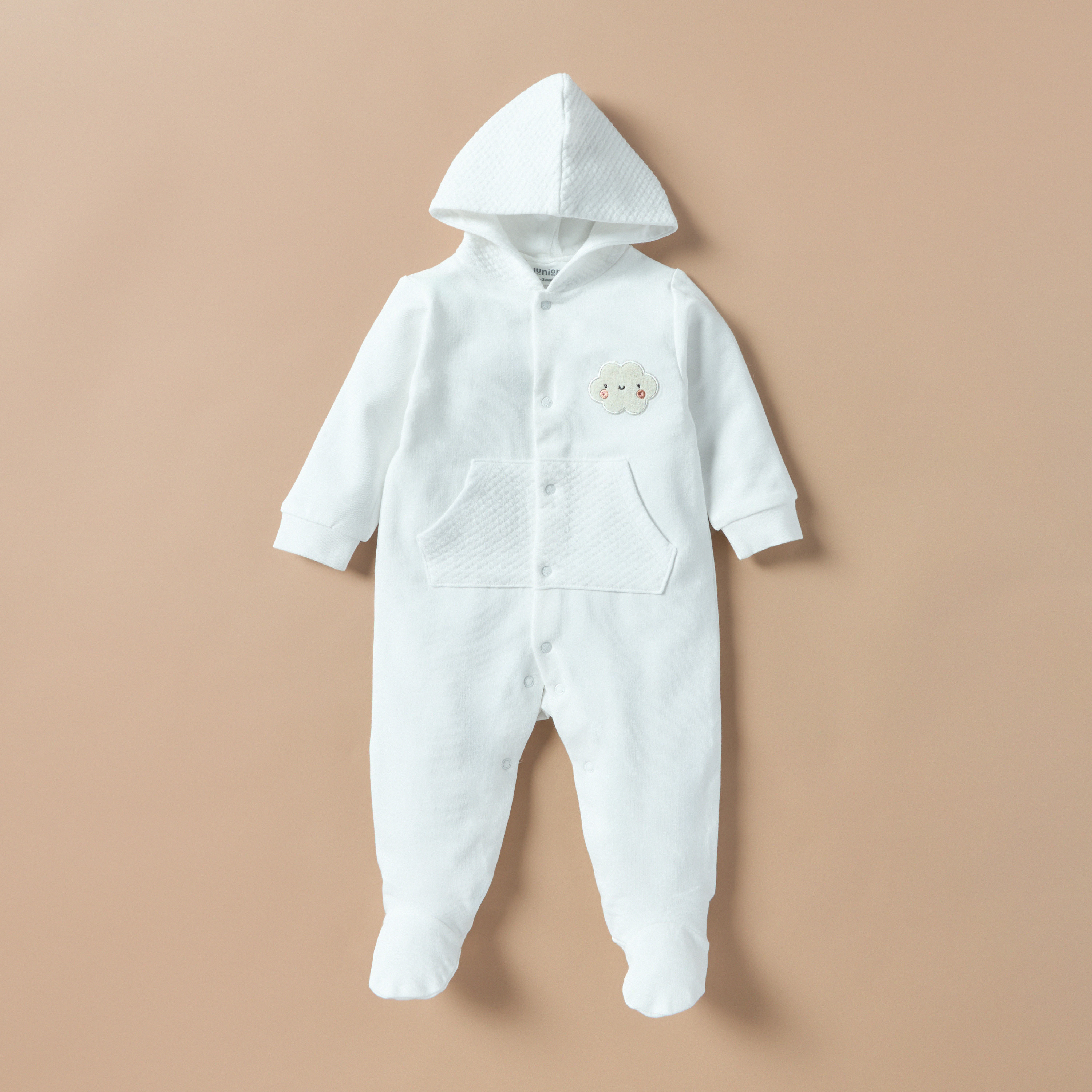 Juniors Applique Detail Hooded Closed Feet Sleepsuit with Button Closure-baby-boys-clothing-winterwear-sleepsuits-image-1