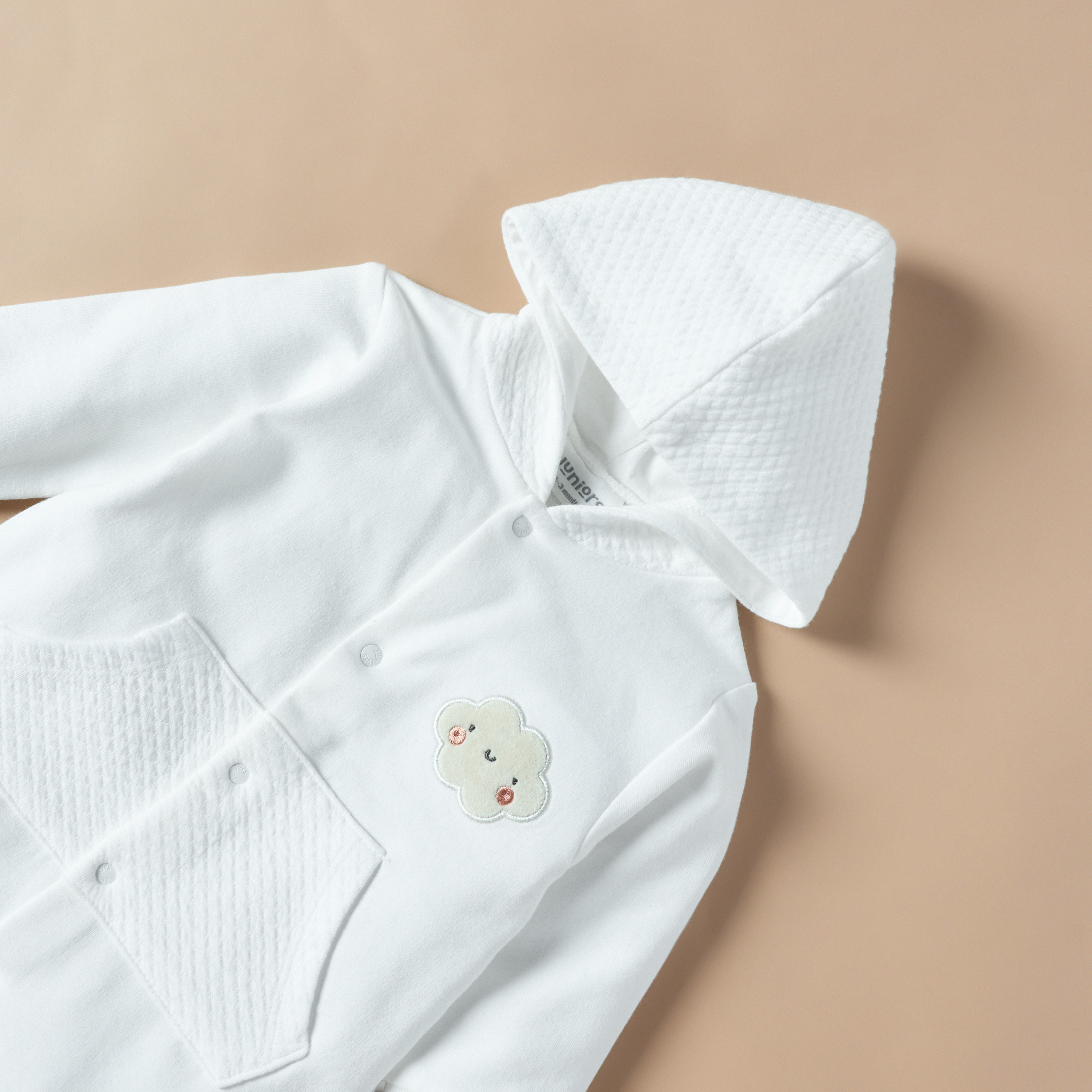 Juniors Applique Detail Hooded Closed Feet Sleepsuit with Button Closure-baby-boys-clothing-winterwear-sleepsuits-image-3