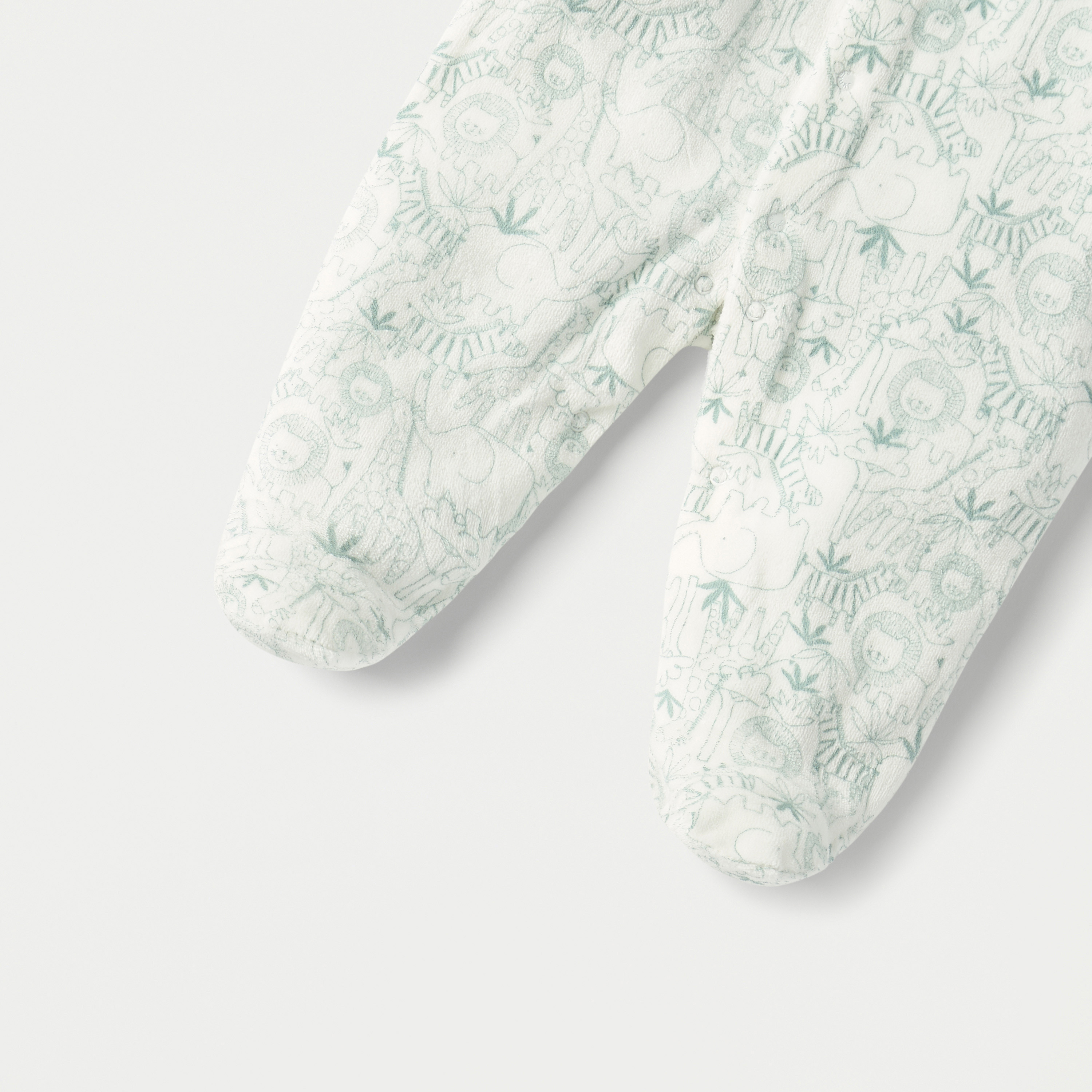 Juniors Lion Print Velour Closed Feet Sleepsuit with Cap-baby-boys-clothing-winterwear-sleepsuits-image-5