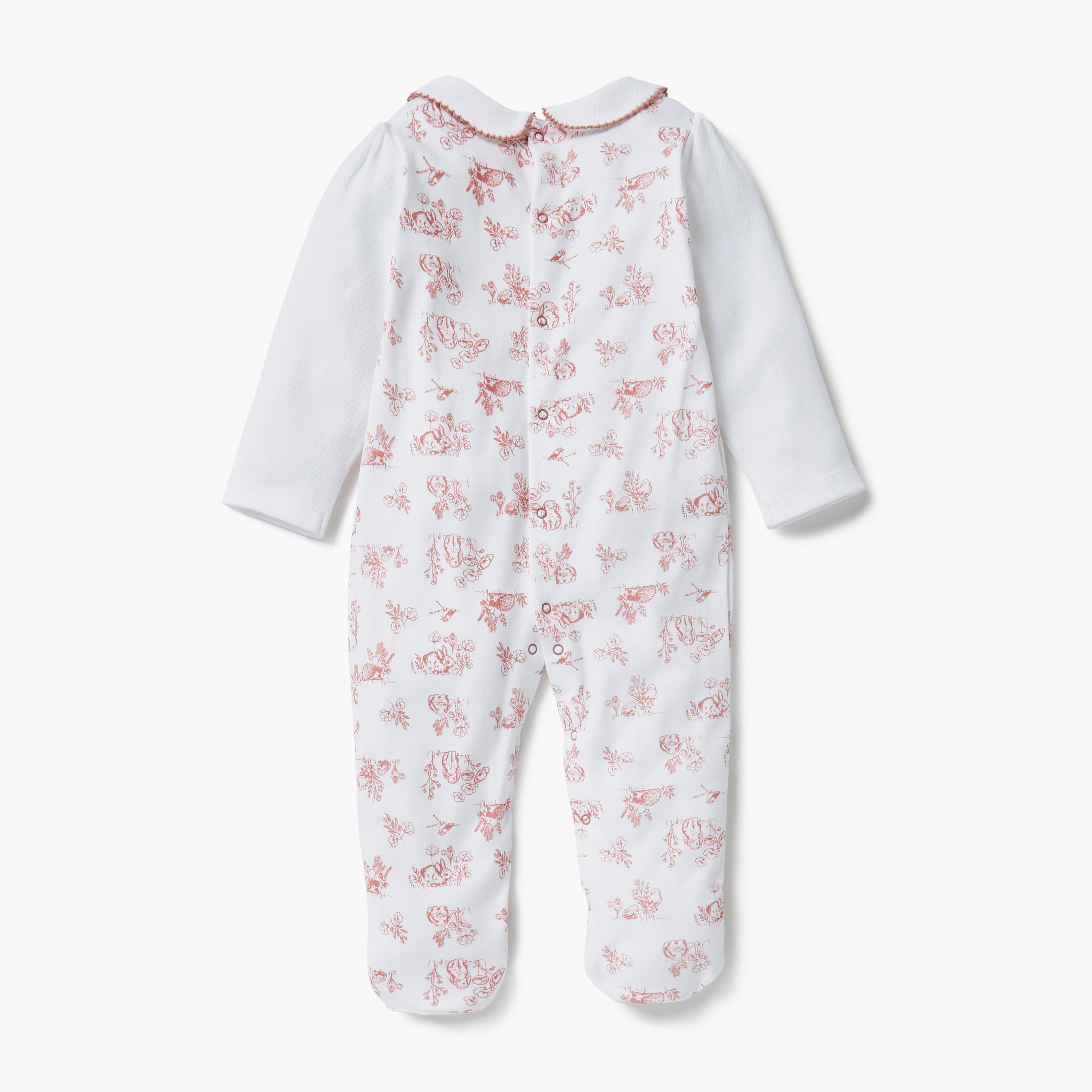 Giggles Animal Print Collared Neckline Closed Feet Sleepsuit with Button Closure-baby-girls-clothing-nightwear-sleepsuits-image-2