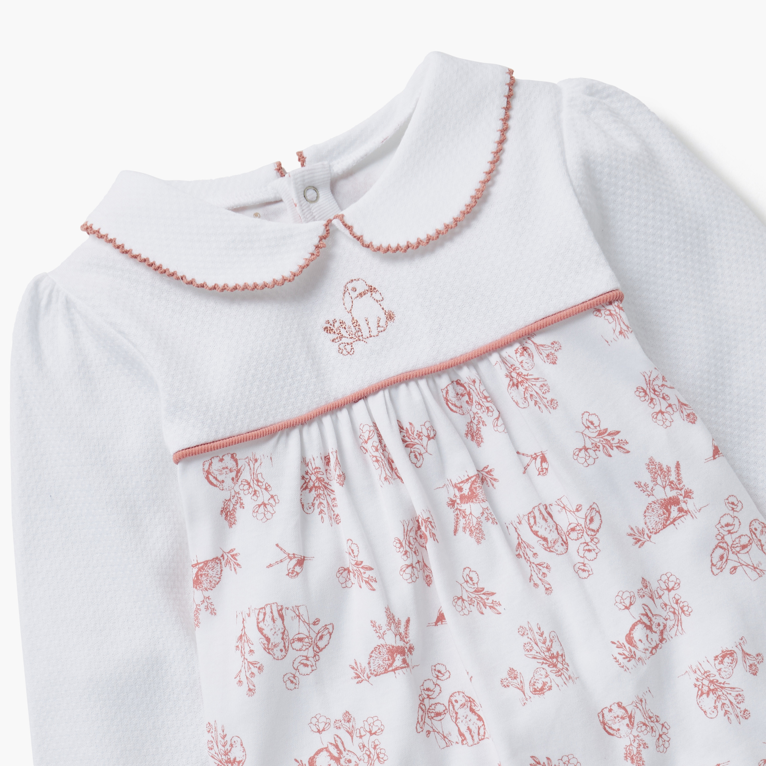 Giggles Animal Print Collared Neckline Closed Feet Sleepsuit with Button Closure-baby-girls-clothing-nightwear-sleepsuits-image-3
