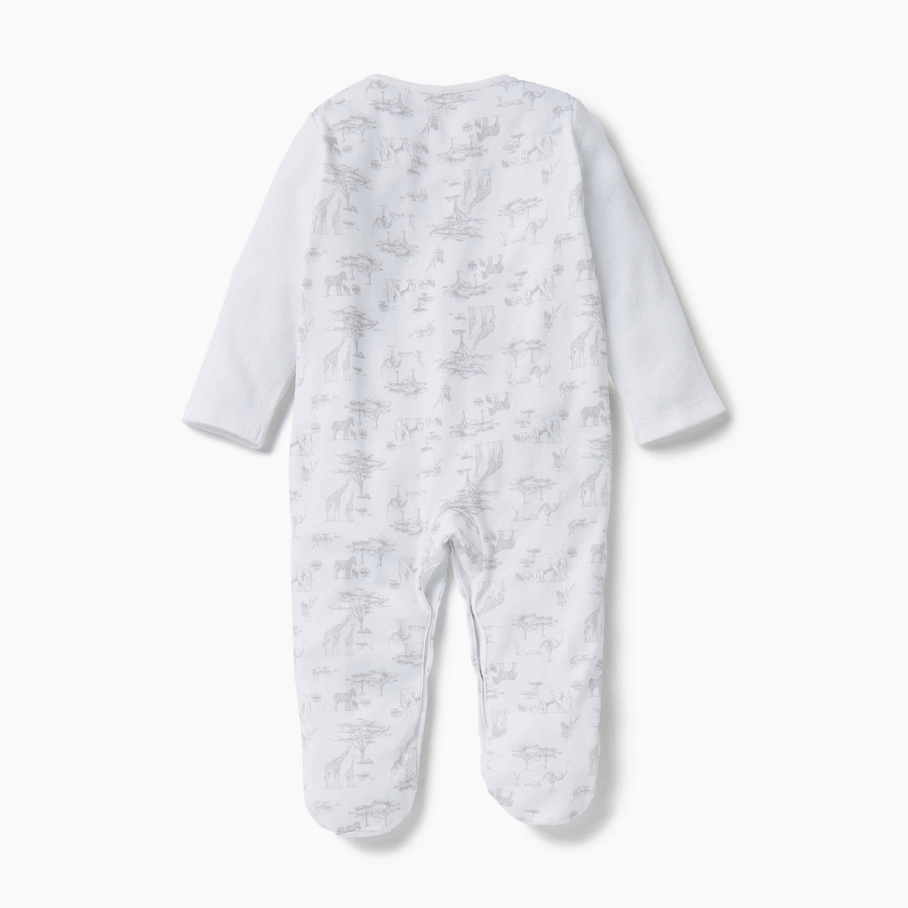 Giggles Animal Print Closed Feet Sleepsuit with Button Closure-baby-boys-clothing-nightwear-sleepsuits-image-2