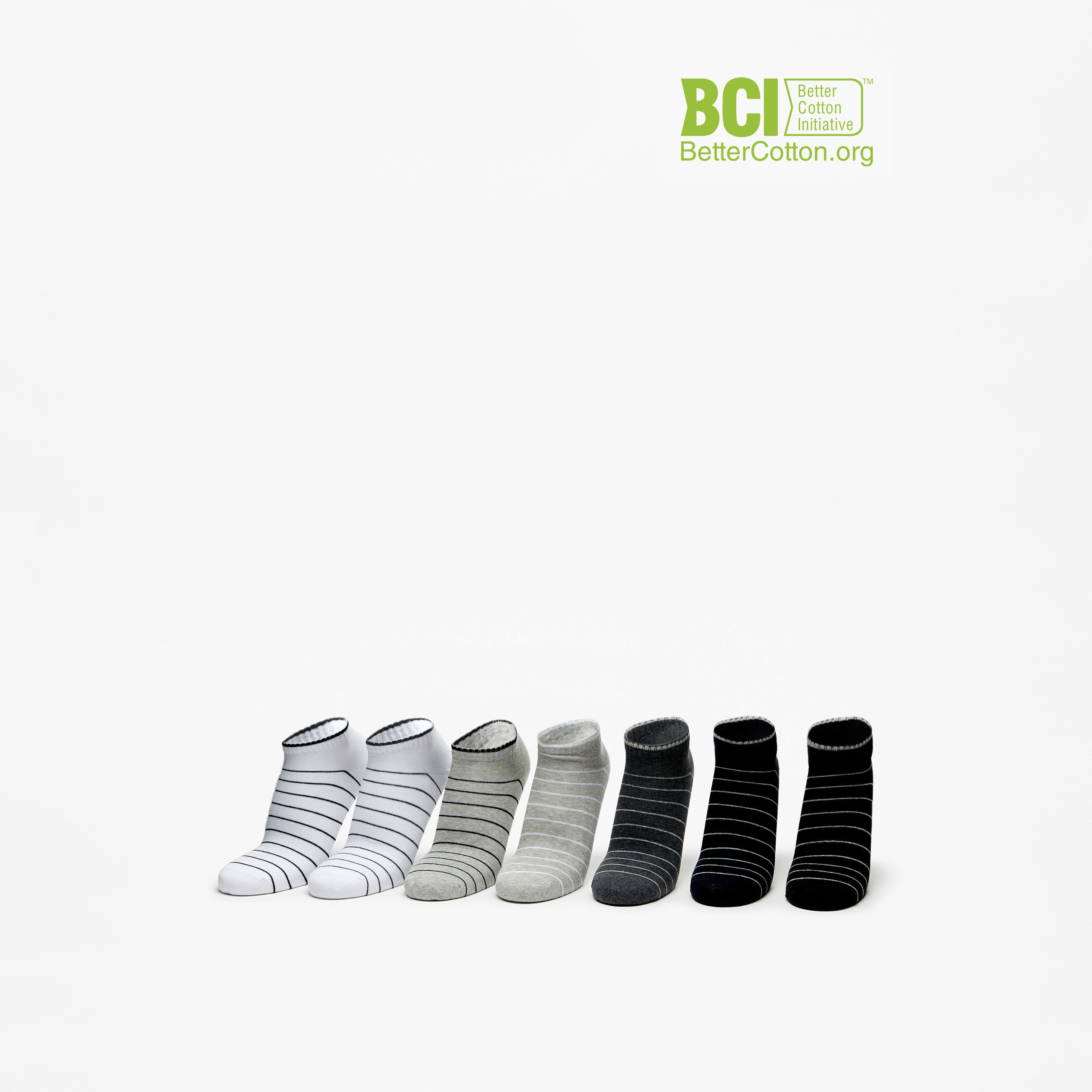 طقم جوارب 7 أزواج مقلّمة بطول الكاحل من لي كوبر -men-socks-image-1