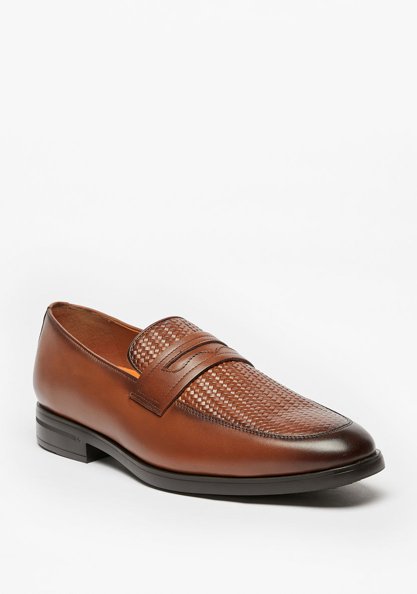 Le Confort Textured Slip-On Penny Loafers-Loafers-image-0