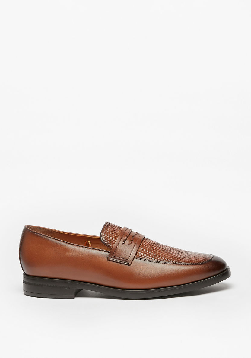 Le Confort Textured Slip-On Penny Loafers-Loafers-image-5