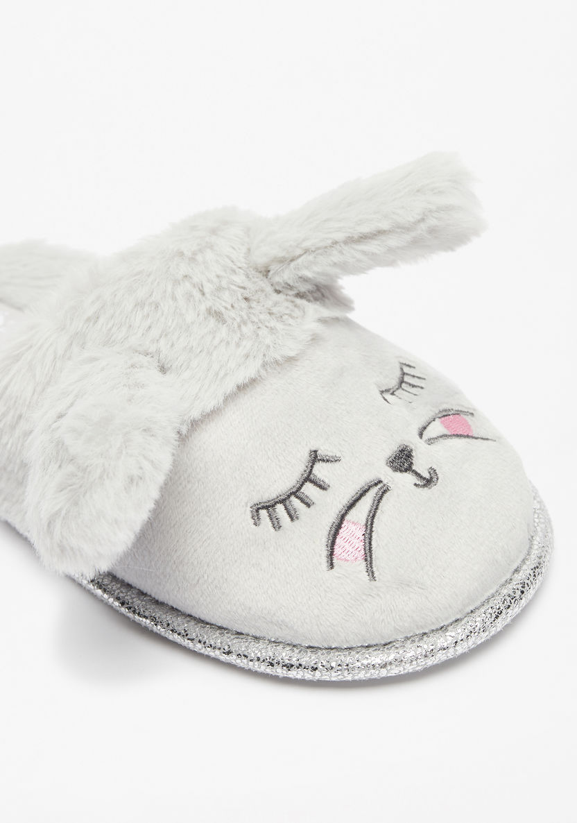 Cozy Bunny Ears Applique Slip-On Bedroom Mules-Girl%27s Bedroom Slippers-image-4
