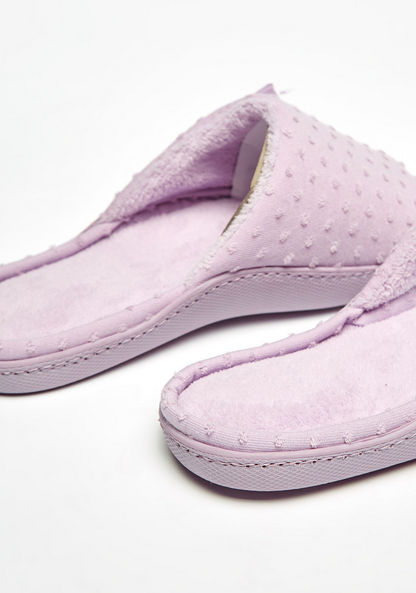 Textured Slip-On Bedroom Slippers-Women%27s Bedroom Slippers-image-5