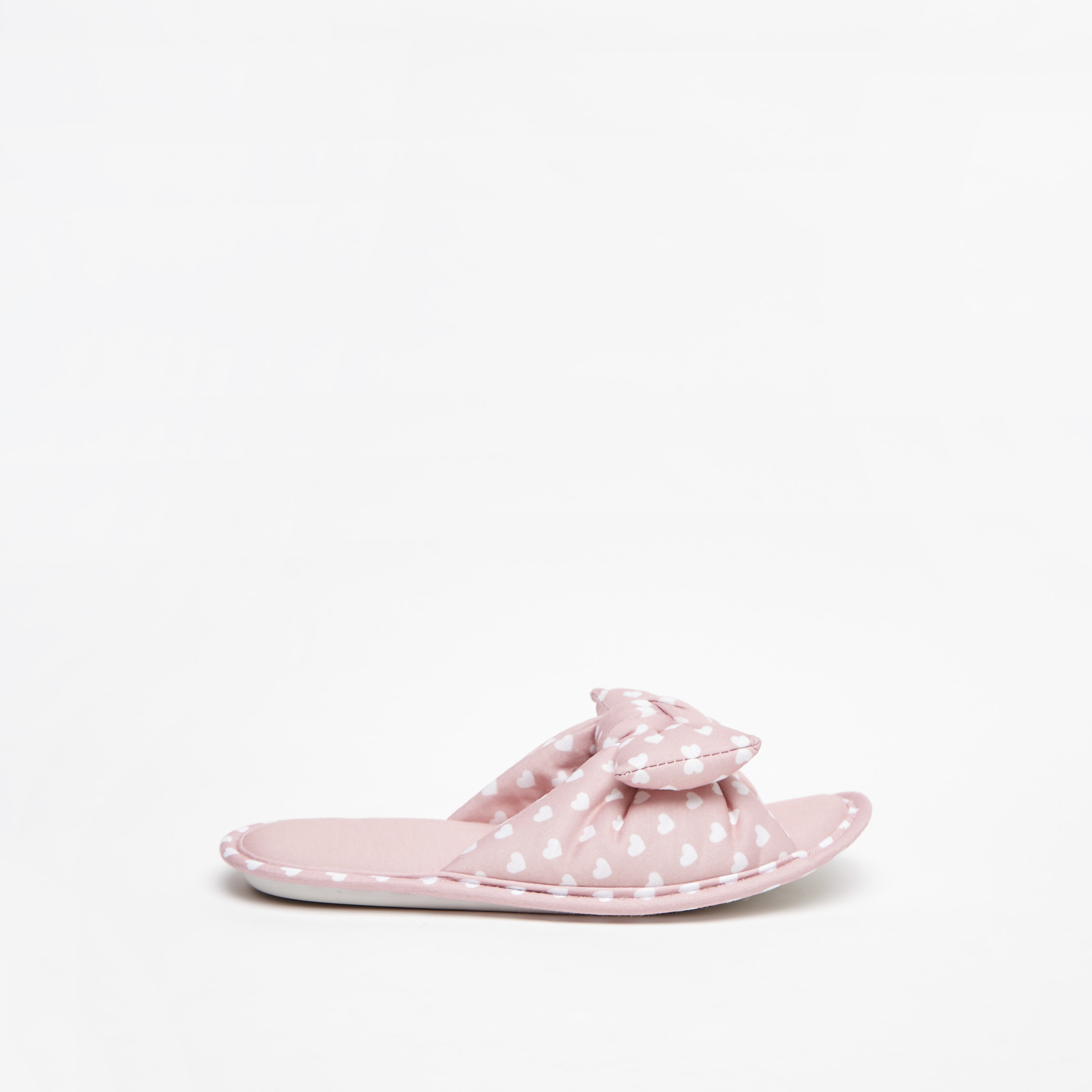 Heart Print Plush Detail Cross Strap Bedroom Slippers-women-shoes-bedroomslippers-image-8