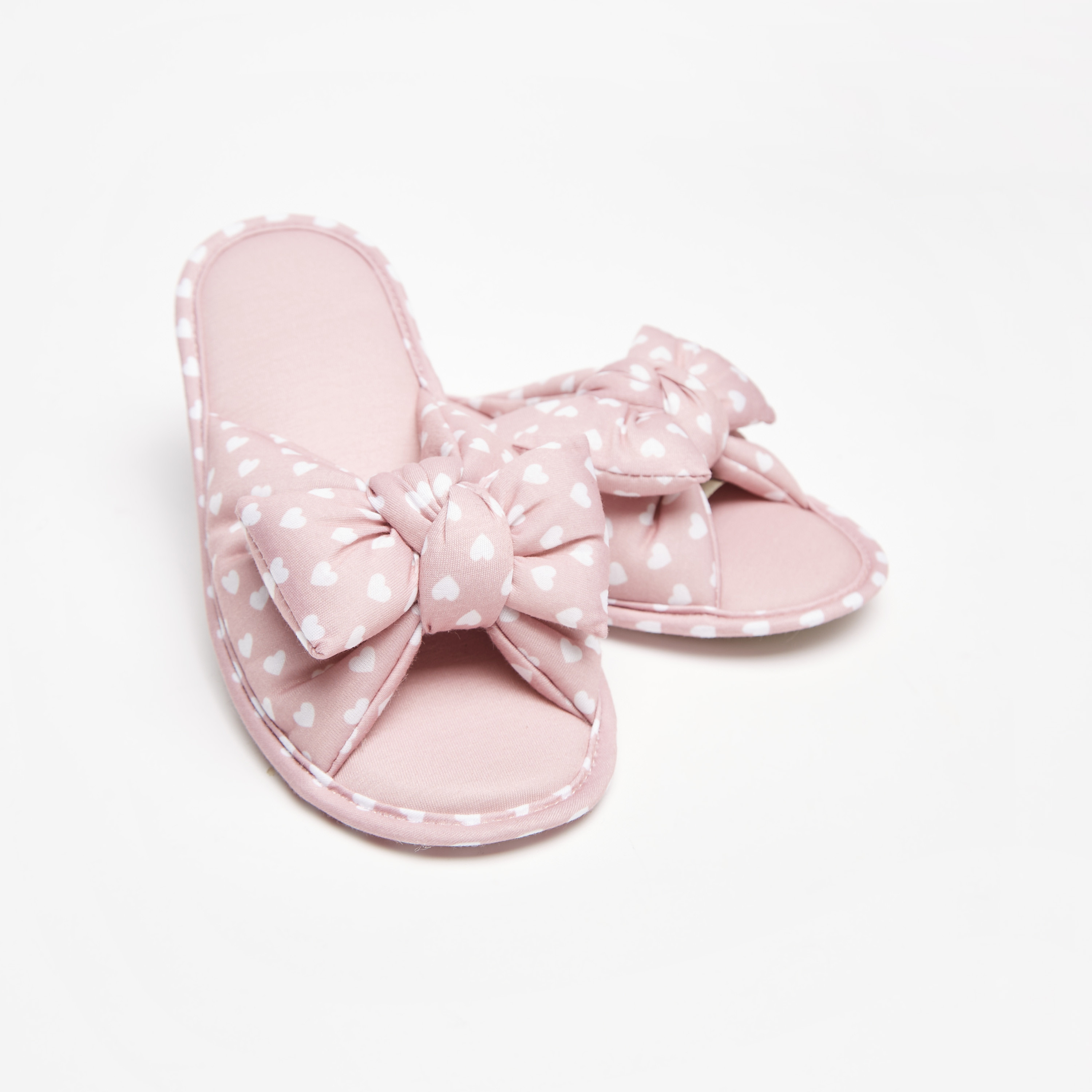 Heart Print Plush Detail Cross Strap Bedroom Slippers-women-shoes-bedroomslippers-image-10
