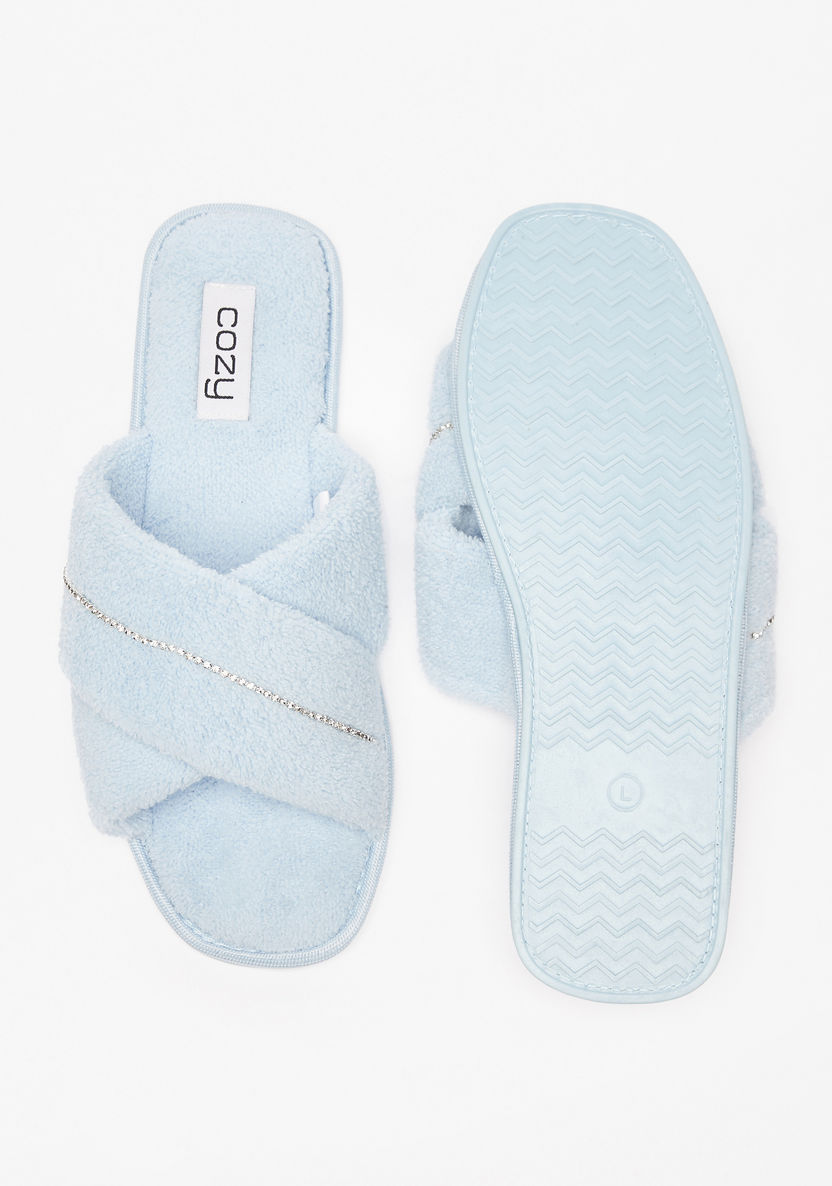 Cozy Embellished Slip-On Bedroom Slippers-Women%27s Bedroom Slippers-image-4