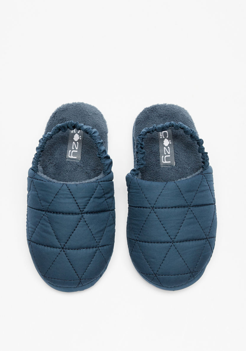 Cozy Quilted Round Toe Bedroom Slippers with Slingback-Boy%27s Bedroom Slippers-image-0