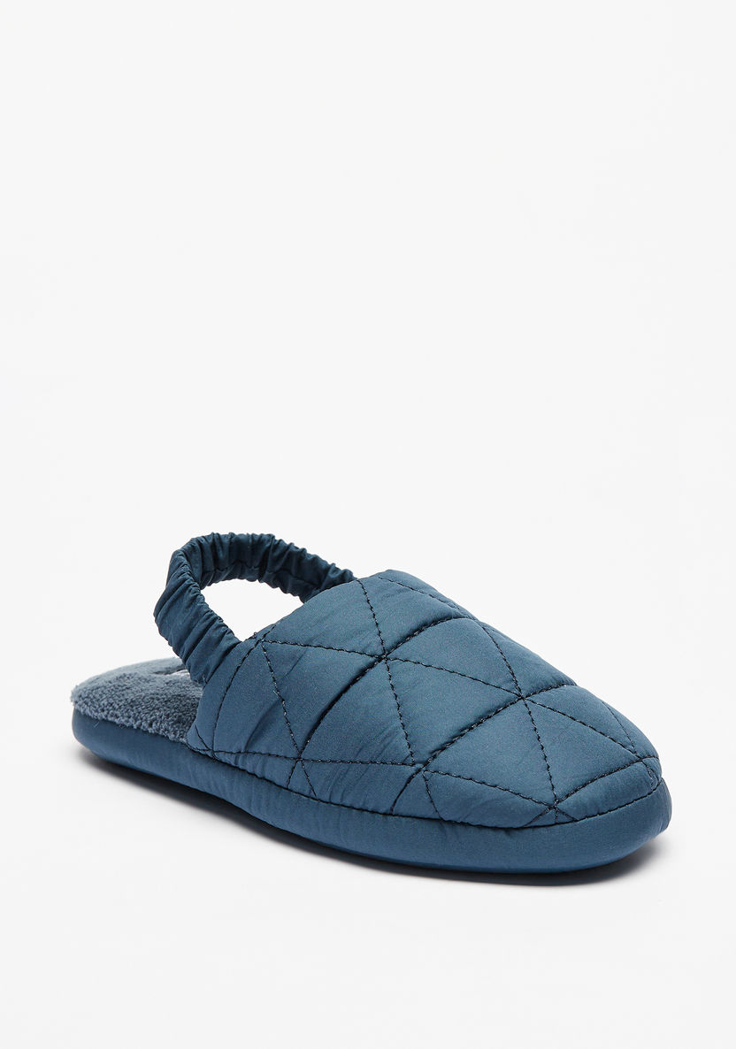 Cozy Quilted Round Toe Bedroom Slippers with Slingback-Boy%27s Bedroom Slippers-image-1