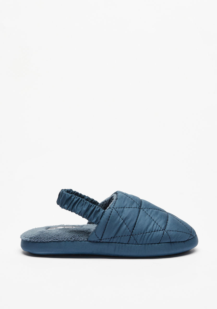 Cozy Quilted Round Toe Bedroom Slippers with Slingback-Boy%27s Bedroom Slippers-image-2