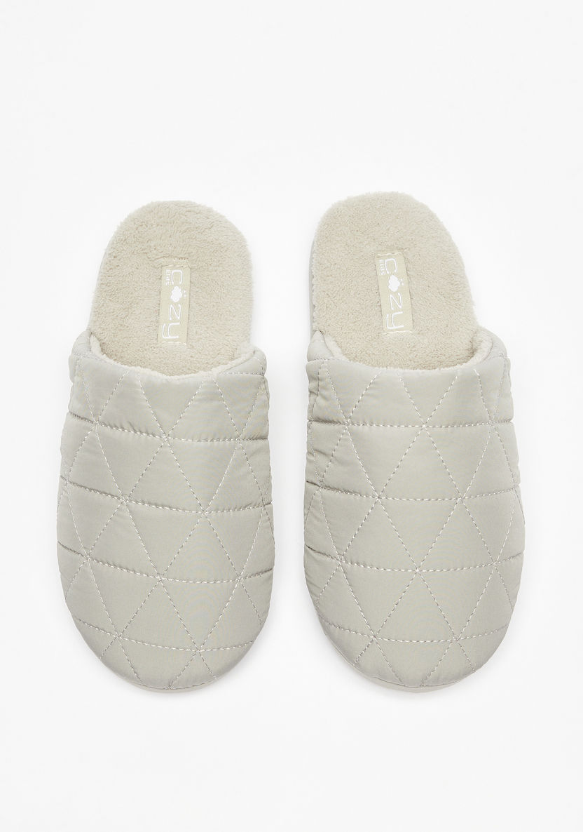 Cozy Quilted Slip-On Bedroom Mules-Boy%27s Bedroom Slippers-image-0