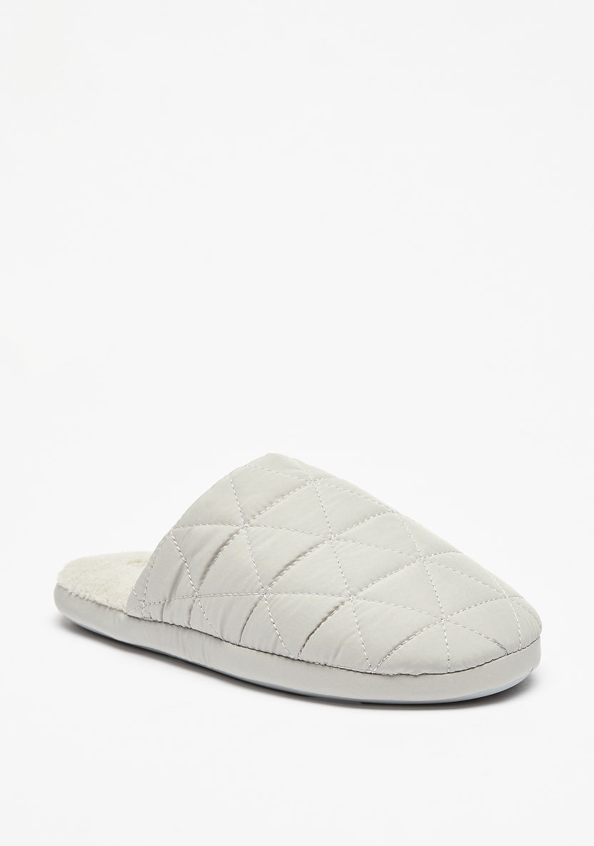 Cozy Quilted Slip-On Bedroom Mules-Boy%27s Bedroom Slippers-image-1