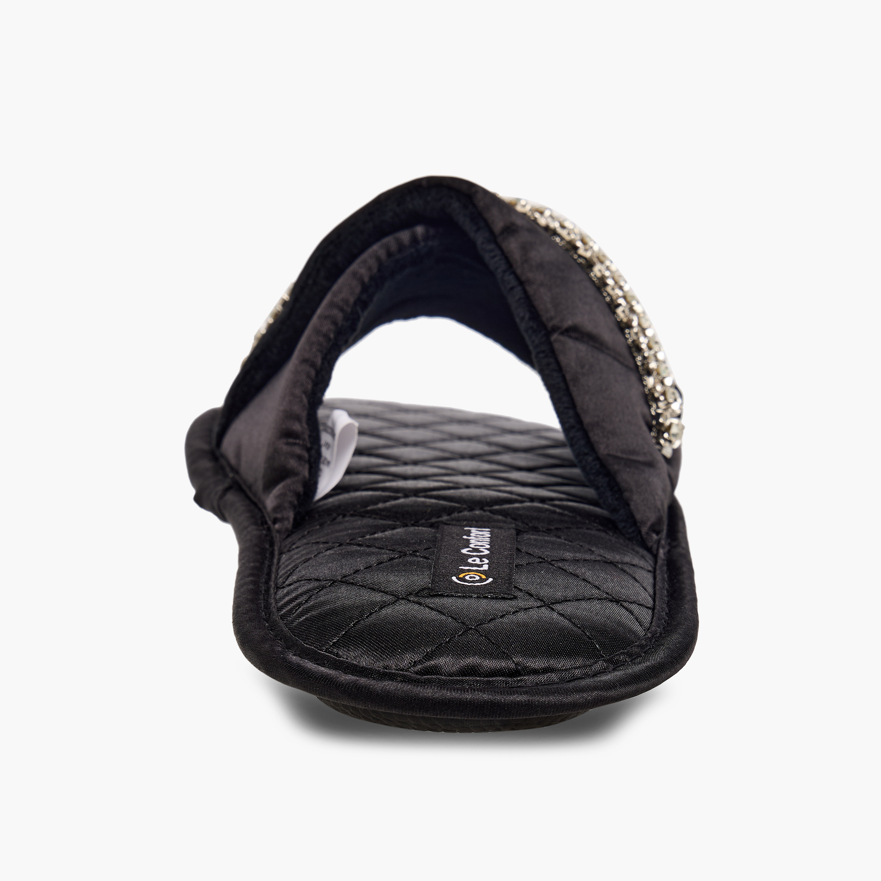 Le Confort Women Satin Stone Embellished Bedroom Slides-women-shoes-bedroomslippers-image-4