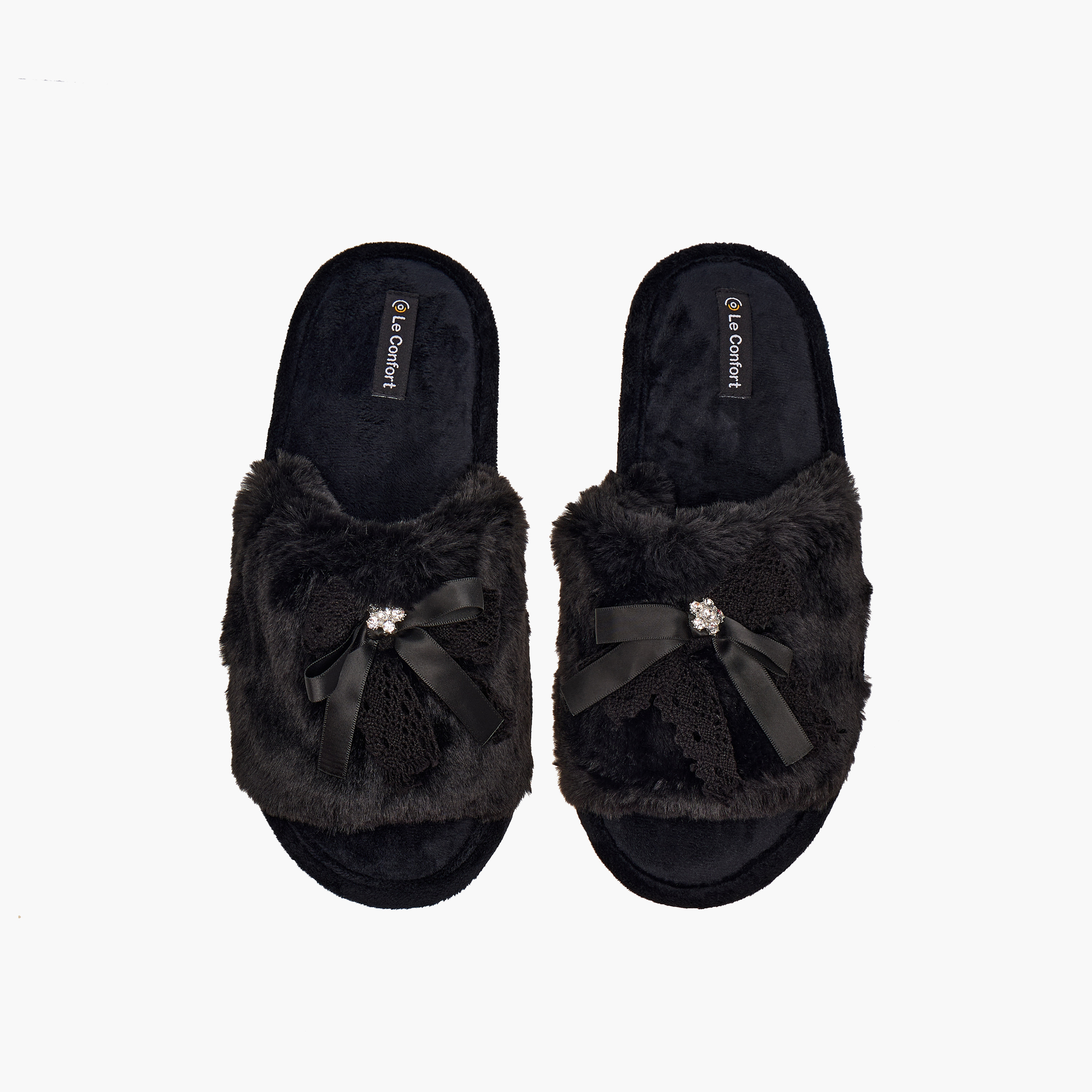 شبشب غرفة نوم بفرو صناعي للنساء من لو كونفورت-women-shoes-bedroomslippers-image-1
