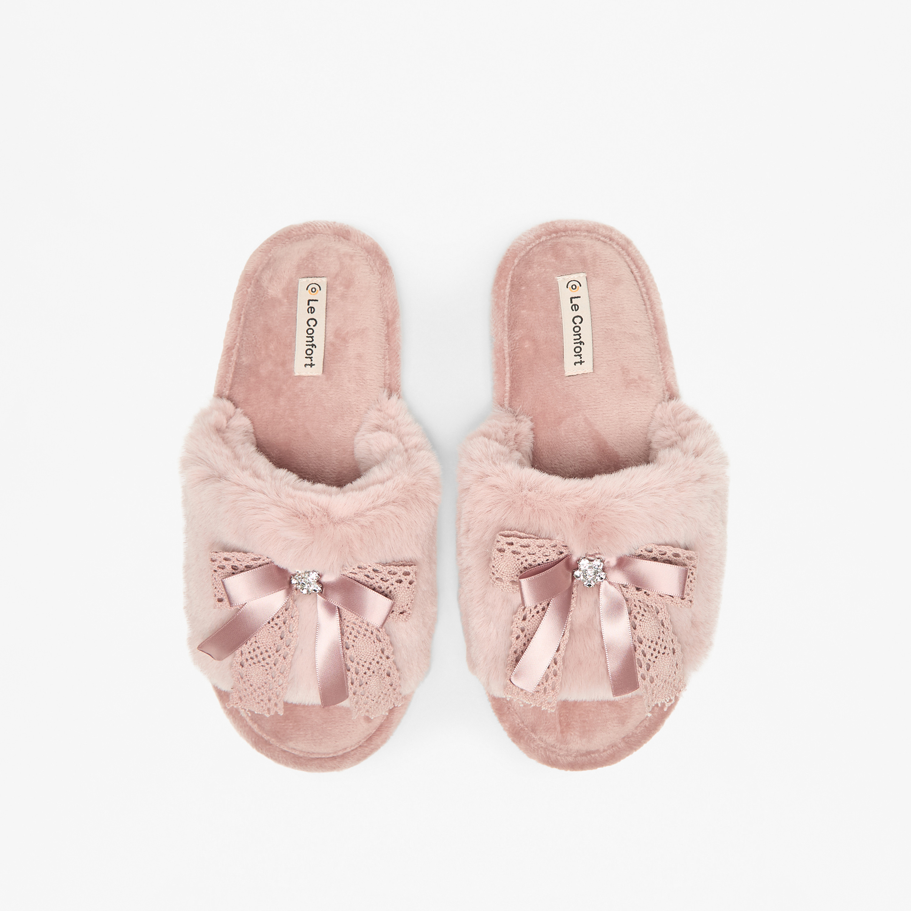 شبشب غرفة نوم بفرو صناعي للنساء من لو كونفورت-women-shoes-bedroomslippers-image-1