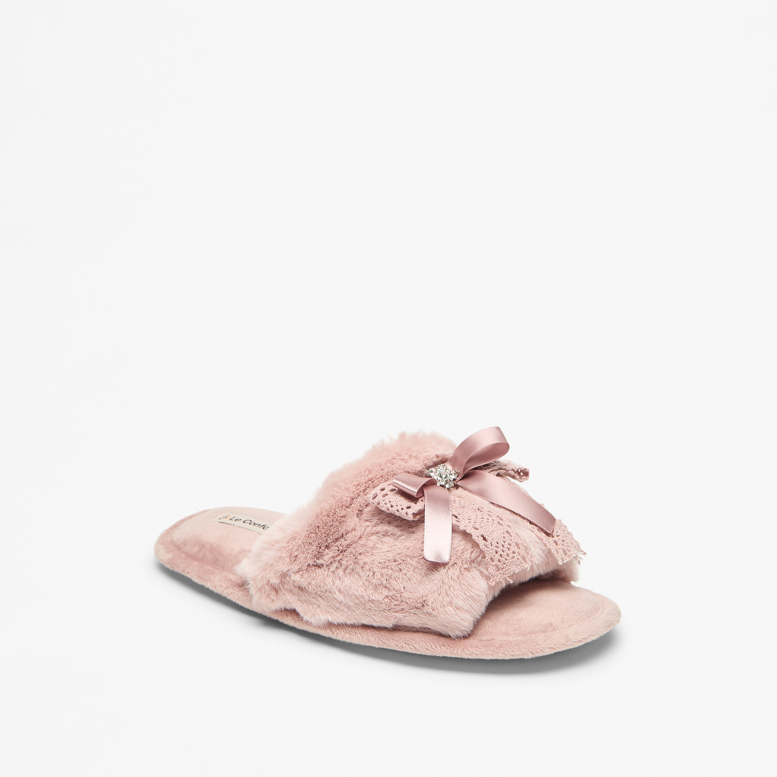 شبشب غرفة نوم بفرو صناعي للنساء من لو كونفورت-women-shoes-bedroomslippers-image-2