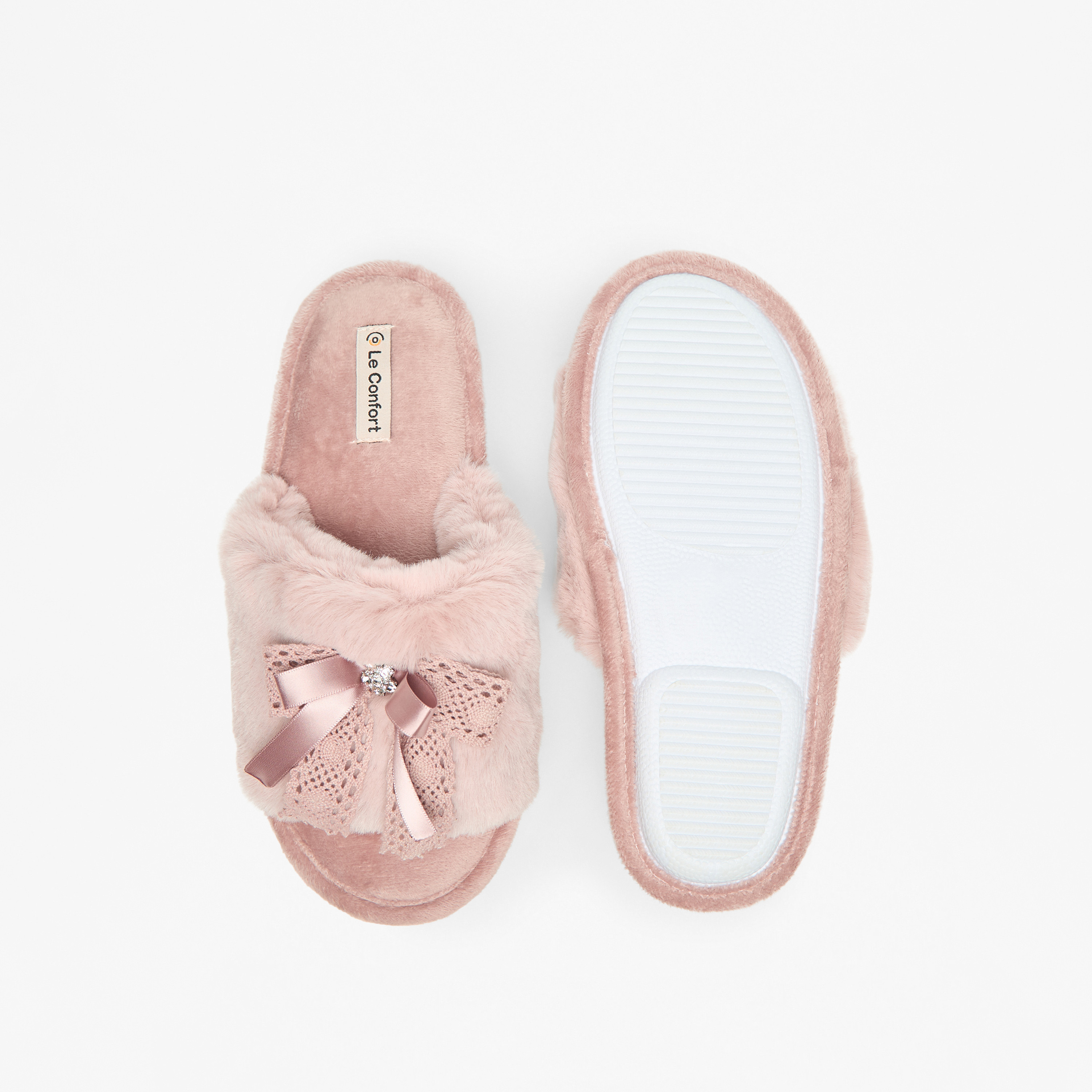شبشب غرفة نوم بفرو صناعي للنساء من لو كونفورت-women-shoes-bedroomslippers-image-5