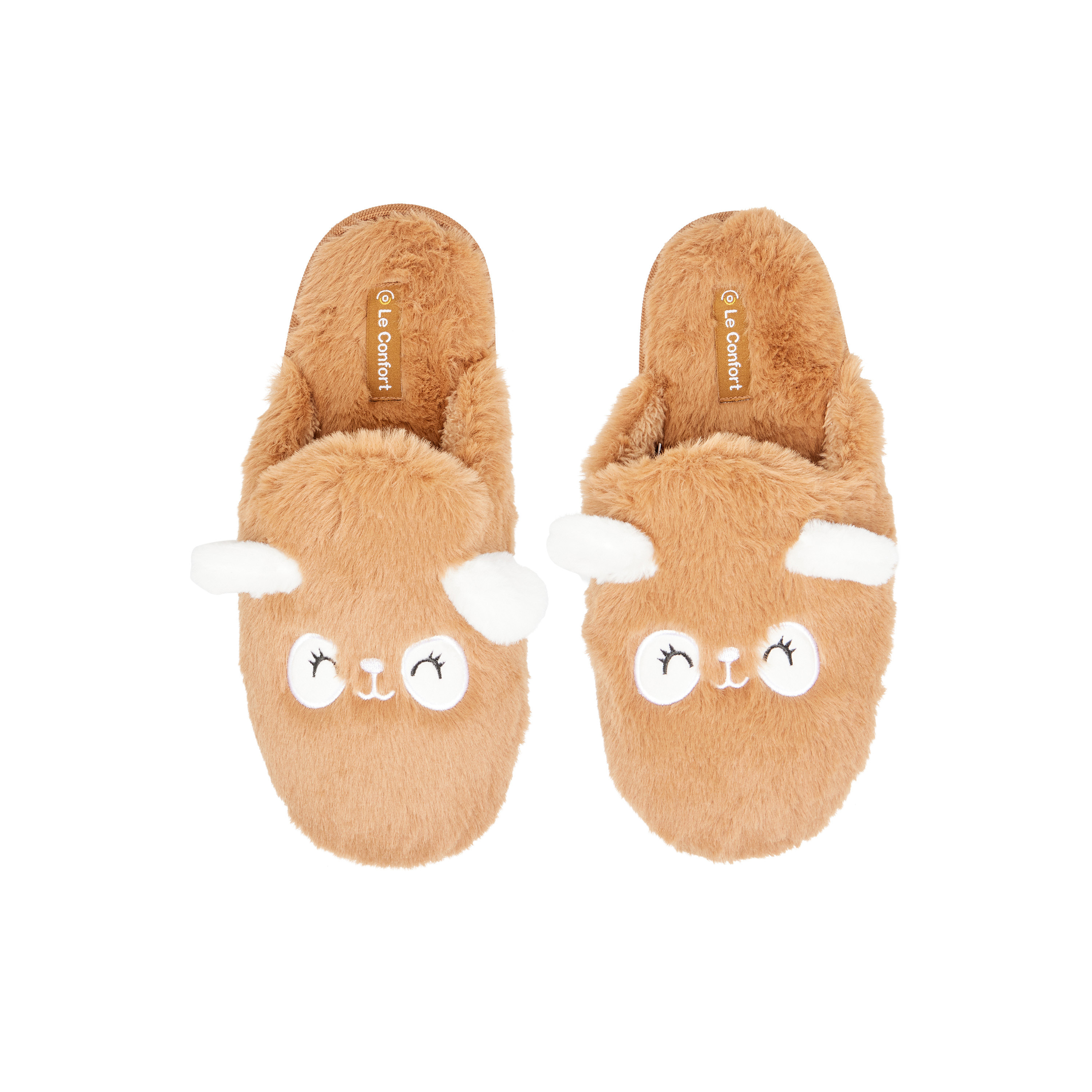 Le Confort Panda Ear Applique Faux Fur Bedroom Mules-women-shoes-bedroomslippers-image-1