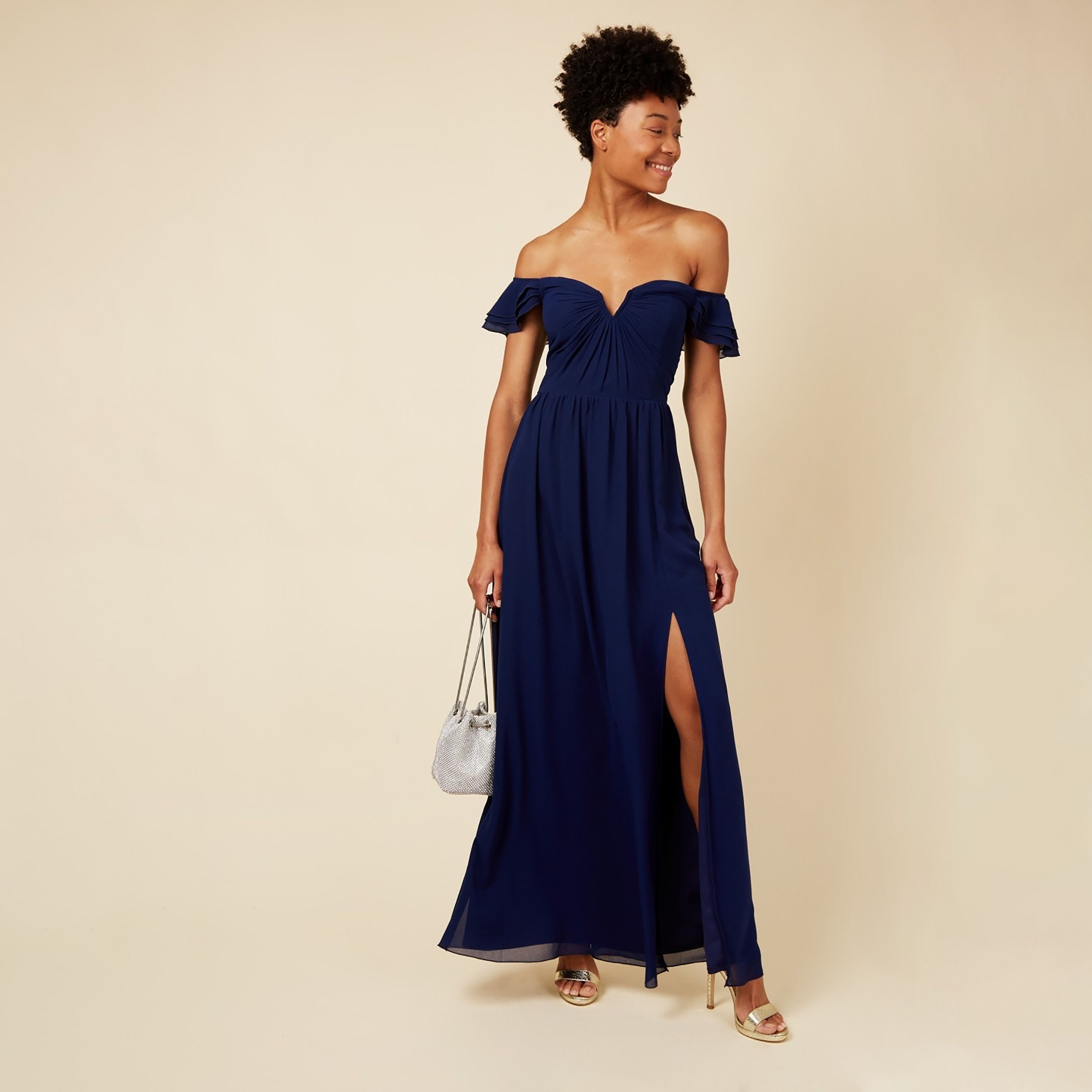 Plain navy hotsell blue dress