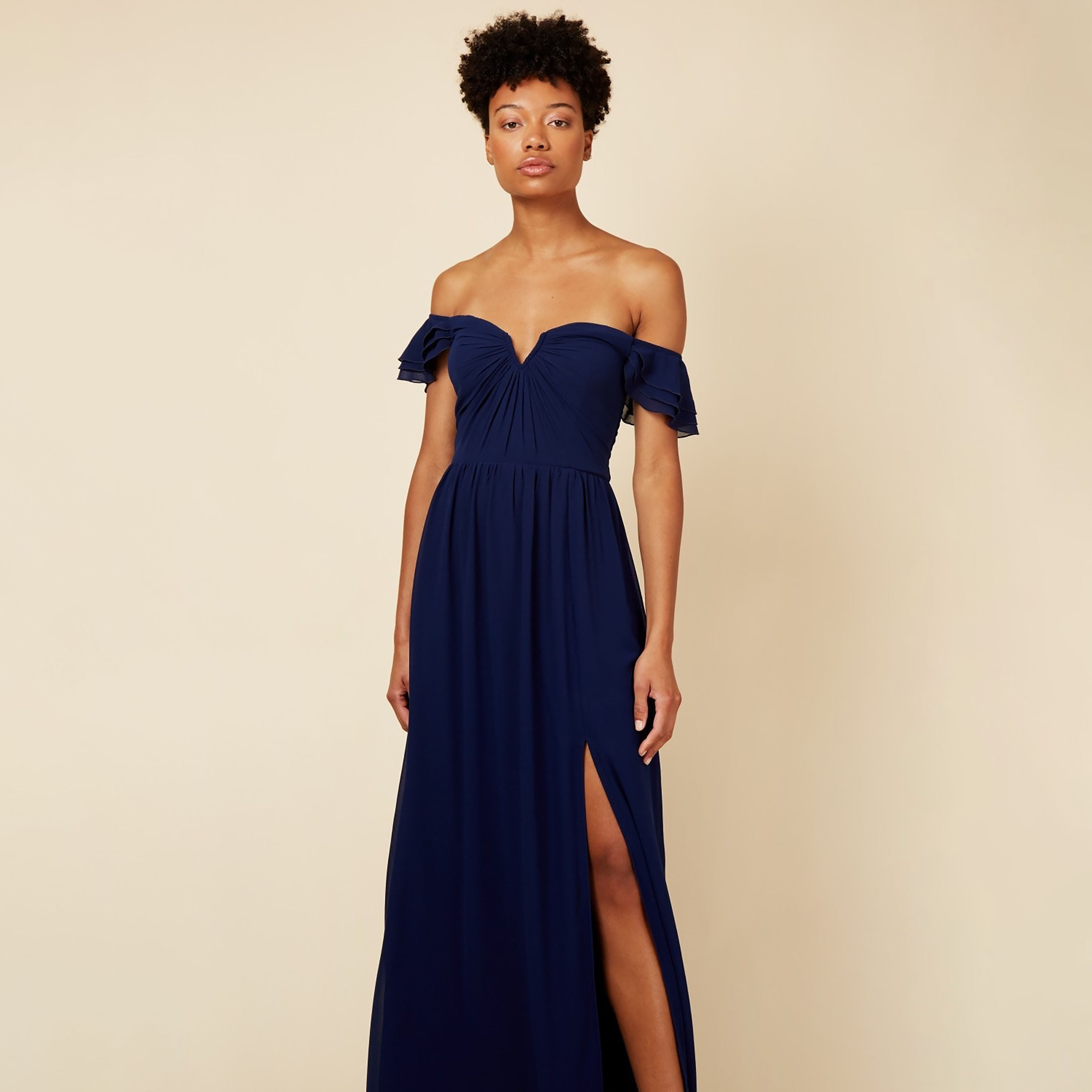 Blue shop plain gown