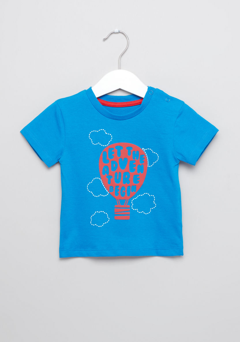 Juniors Graphic Printed Round Neck Short Sleeves T-shirt-T Shirts-image-0