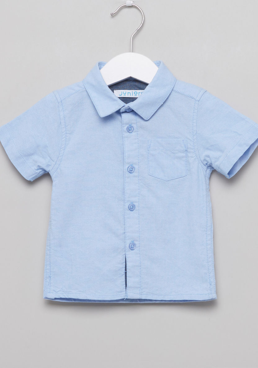 Juniors Short Sleeves Pocket Detail Shirt-Shirts-image-0