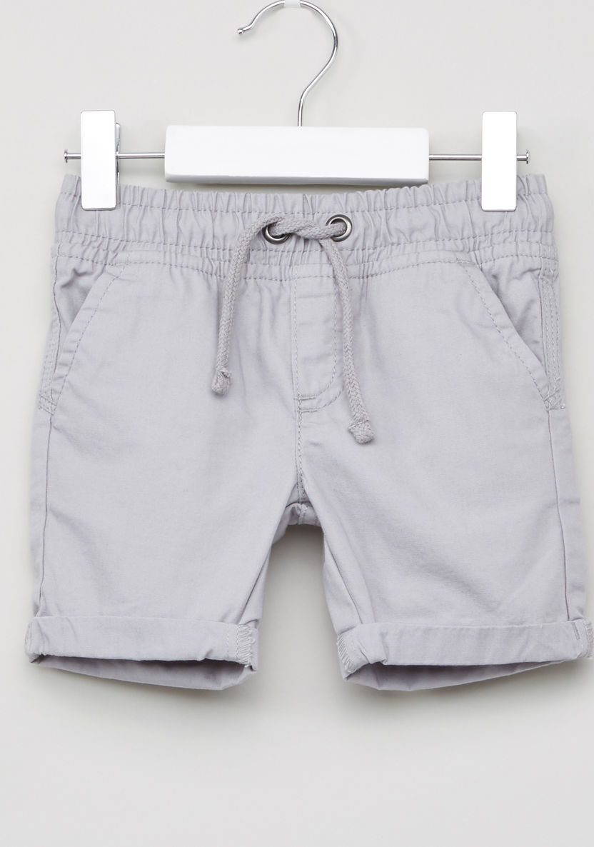 Juniors Flat-Front Woven Shorts with Elasticated Drawstring Waist-Shorts-image-0